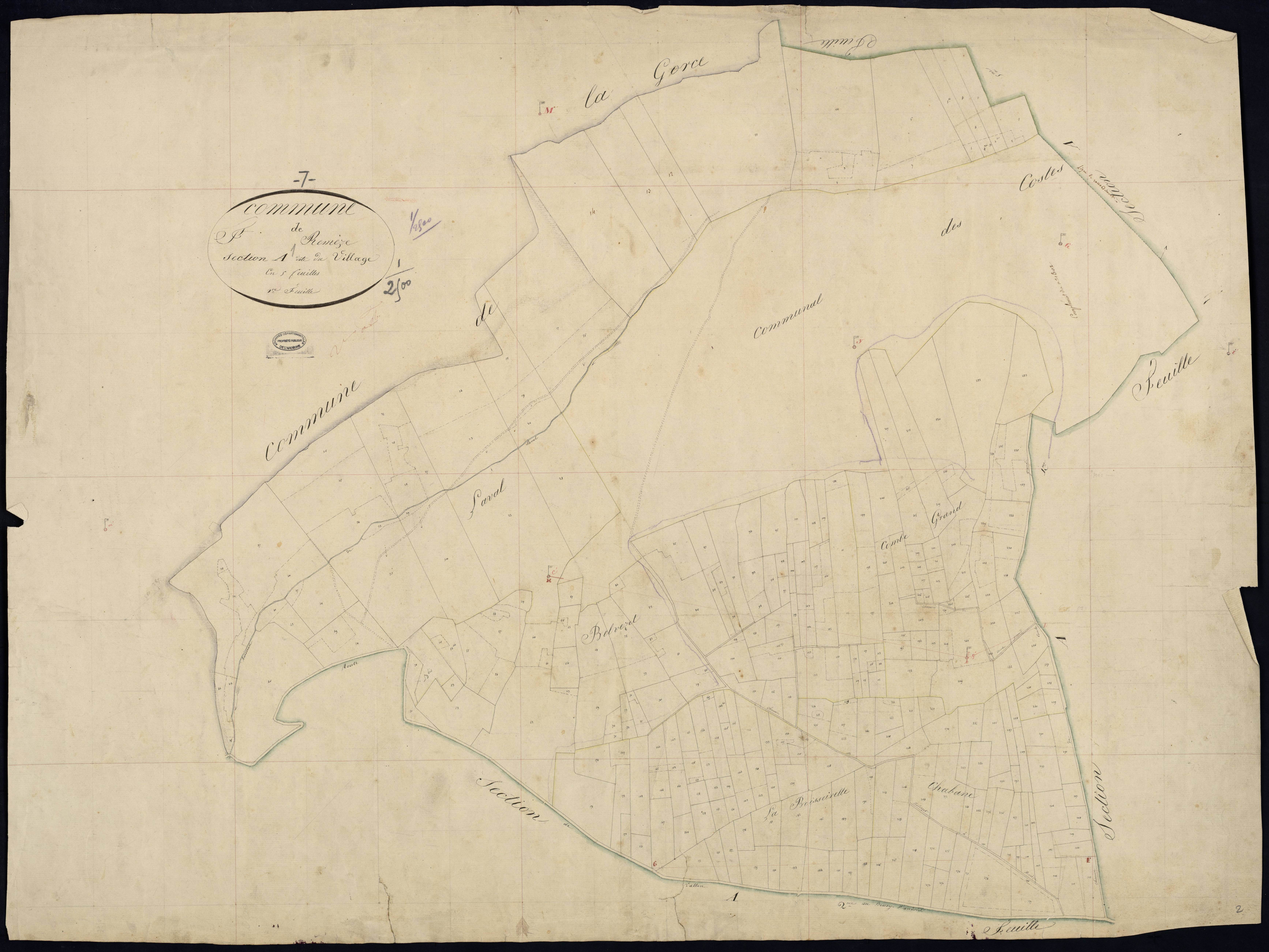 Saint-Remèze - Section A - Feuillet 1