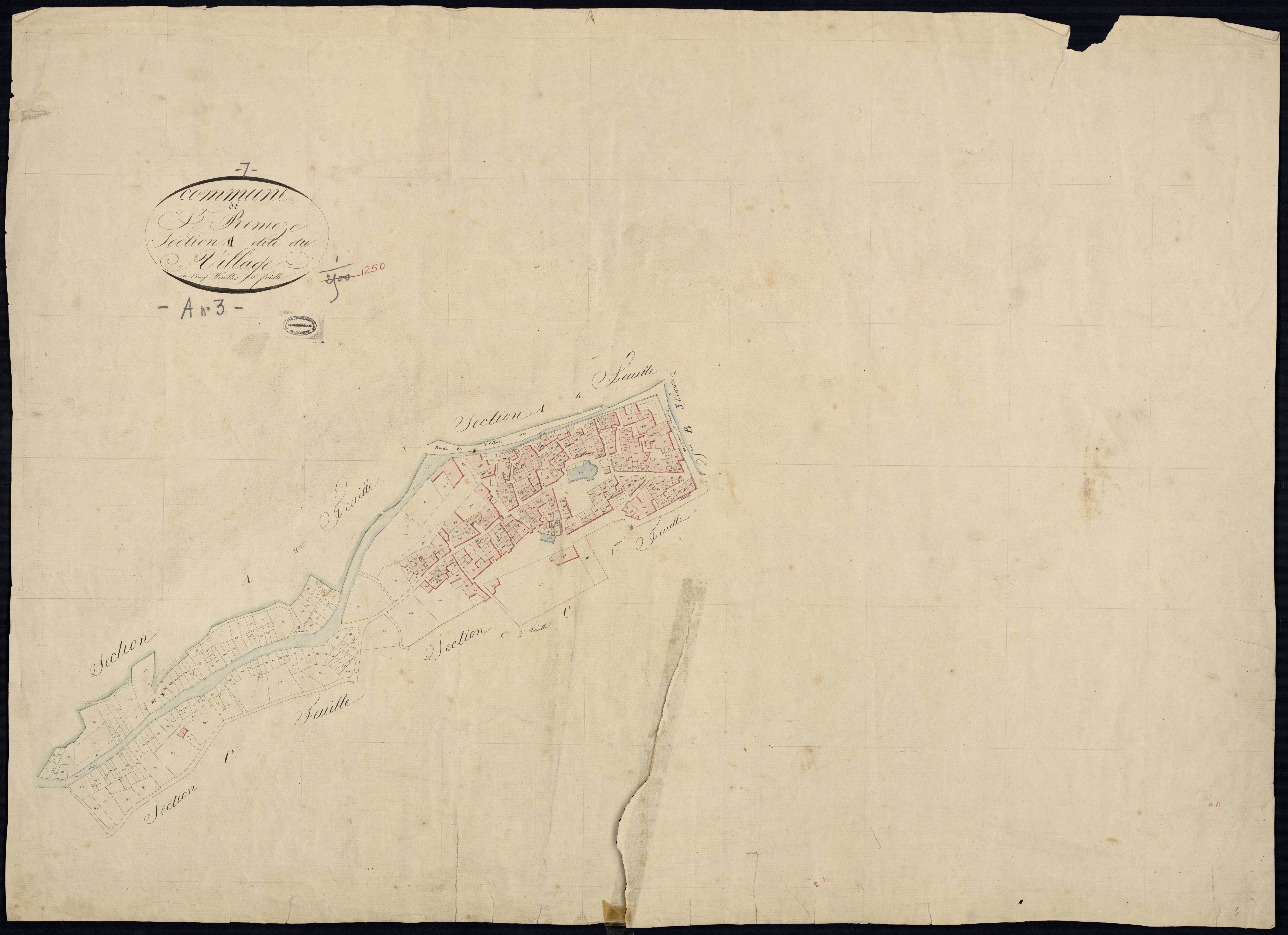 Saint-Remèze - Section A - Feuillet 3
