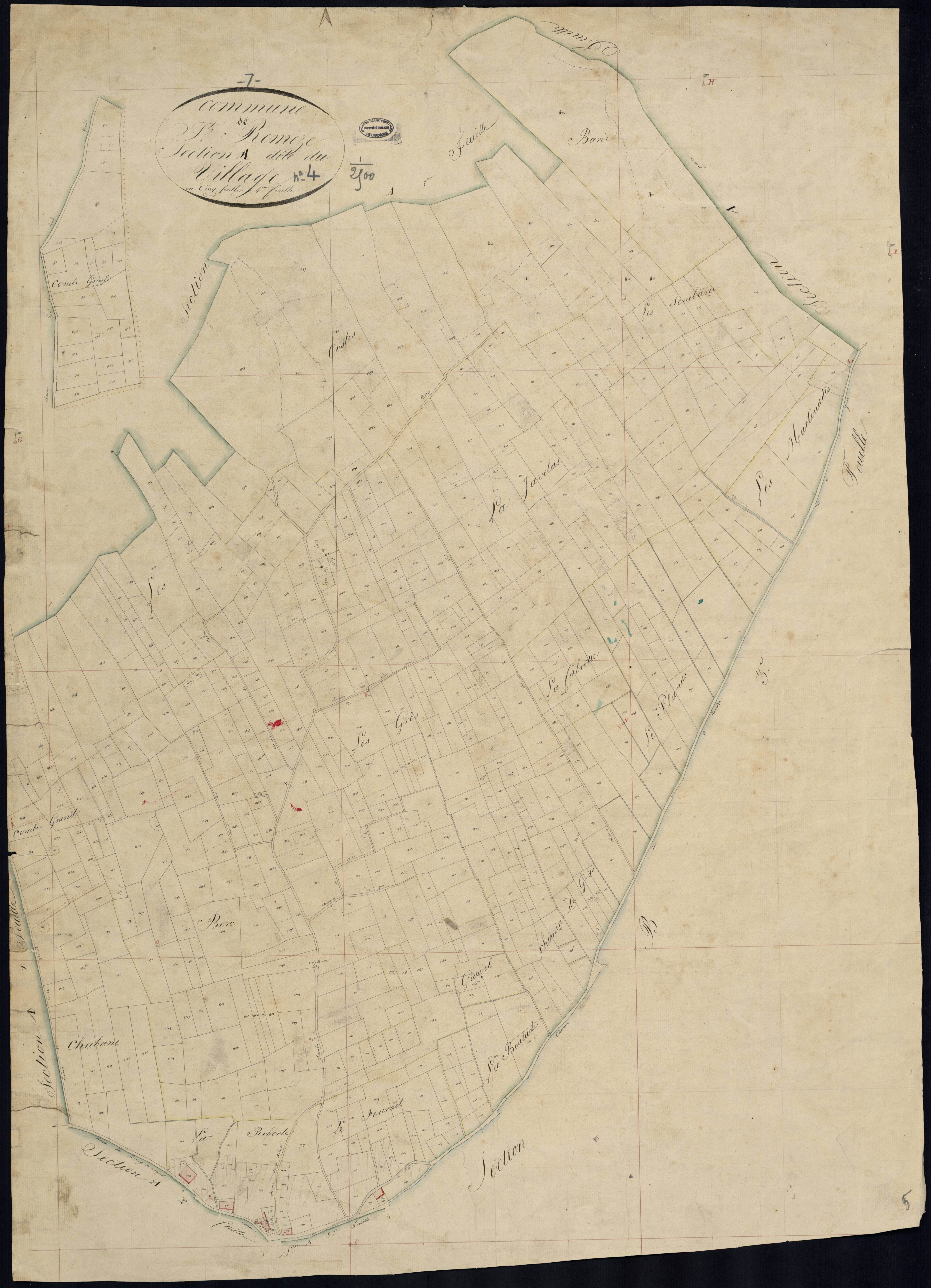 Saint-Remèze - Section A - Feuillet 4