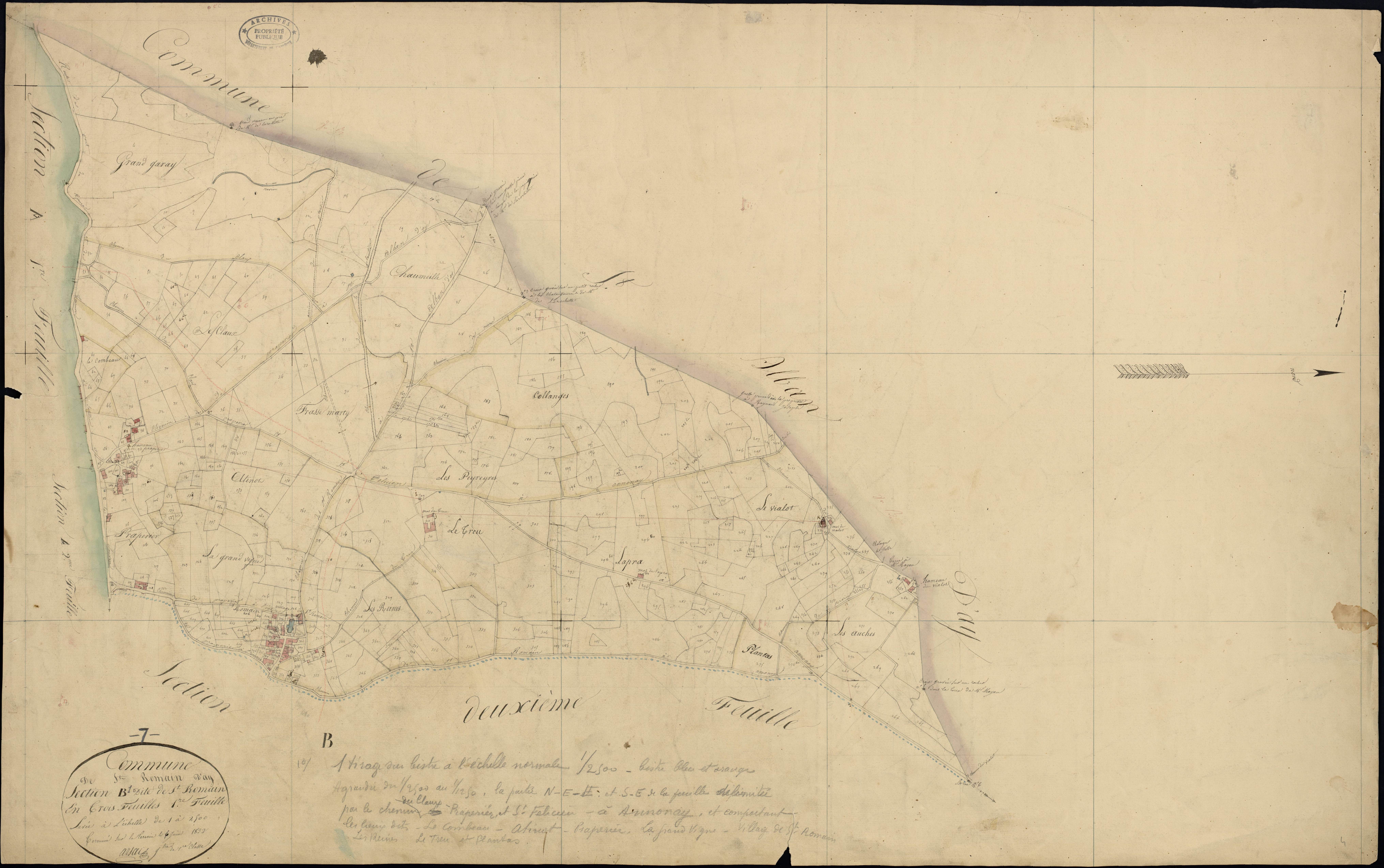 Saint-Romain-d'Ay - Section B - Feuillet 1