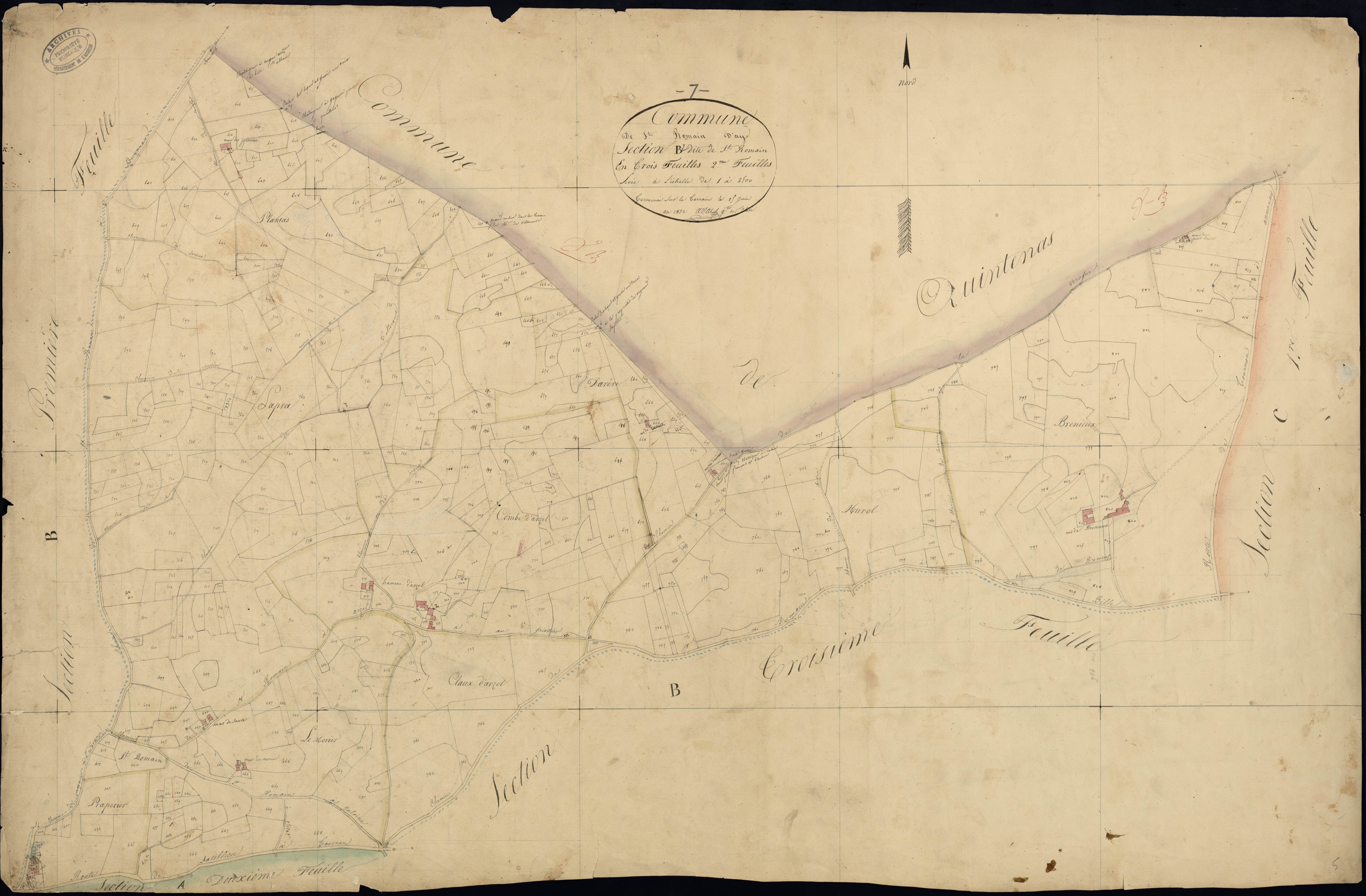Saint-Romain-d'Ay - Section B - Feuillet 2
