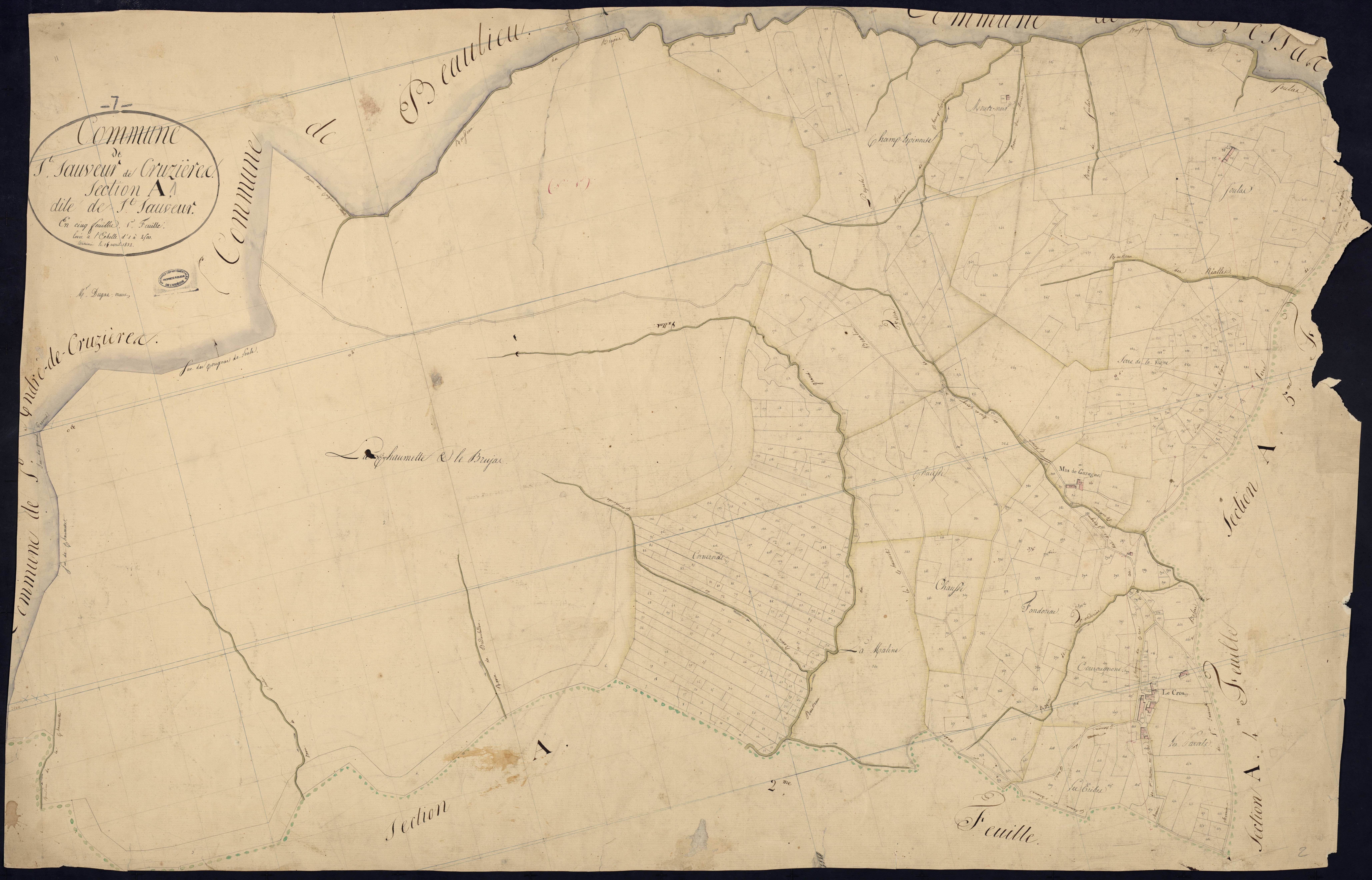 Saint-Sauveur-de-Cruzières - Section A - Feuillet 1