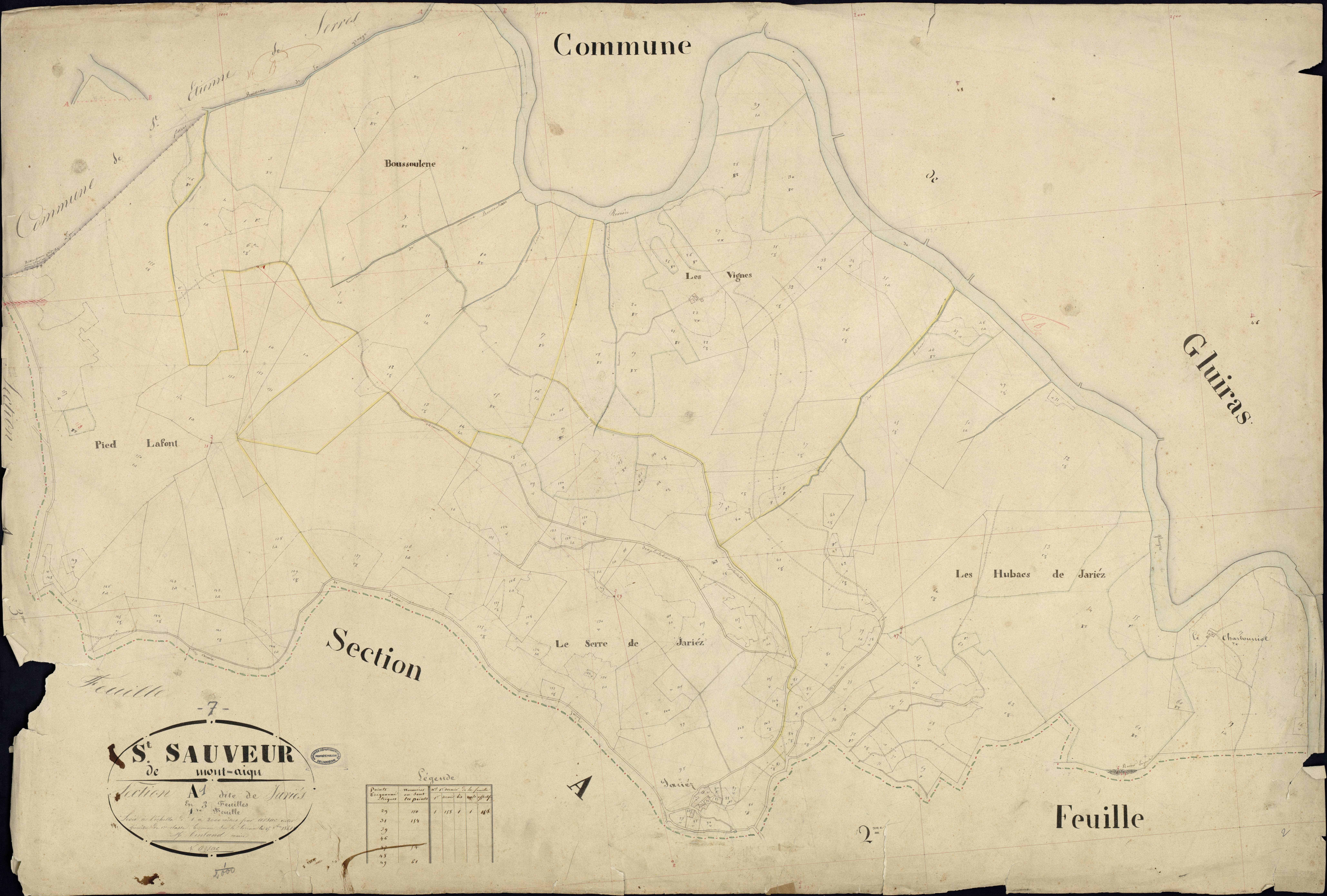 Saint-Sauveur-de-Montagut - Section A - Feuillet 1