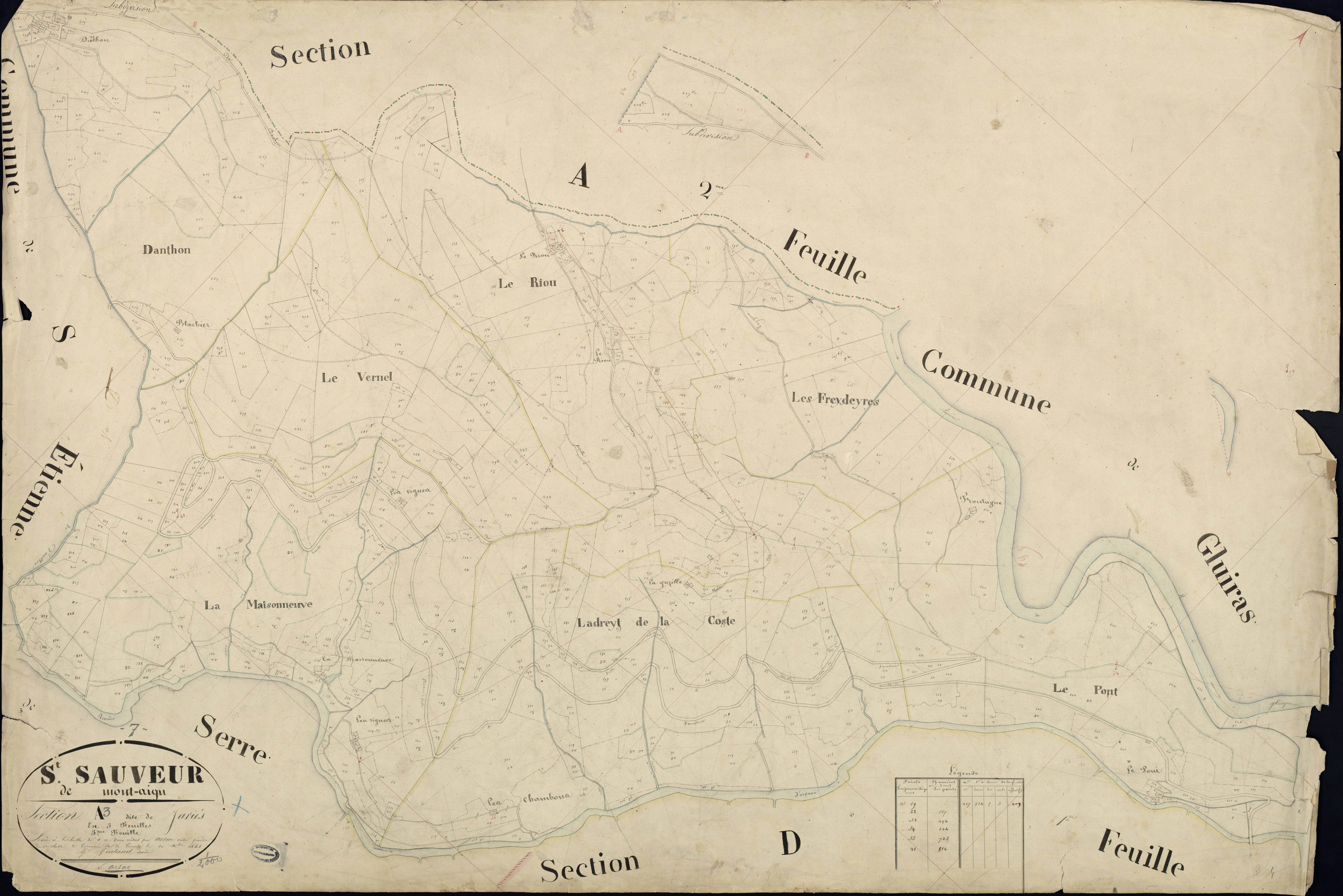 Saint-Sauveur-de-Montagut - Section A - Feuillet 3
