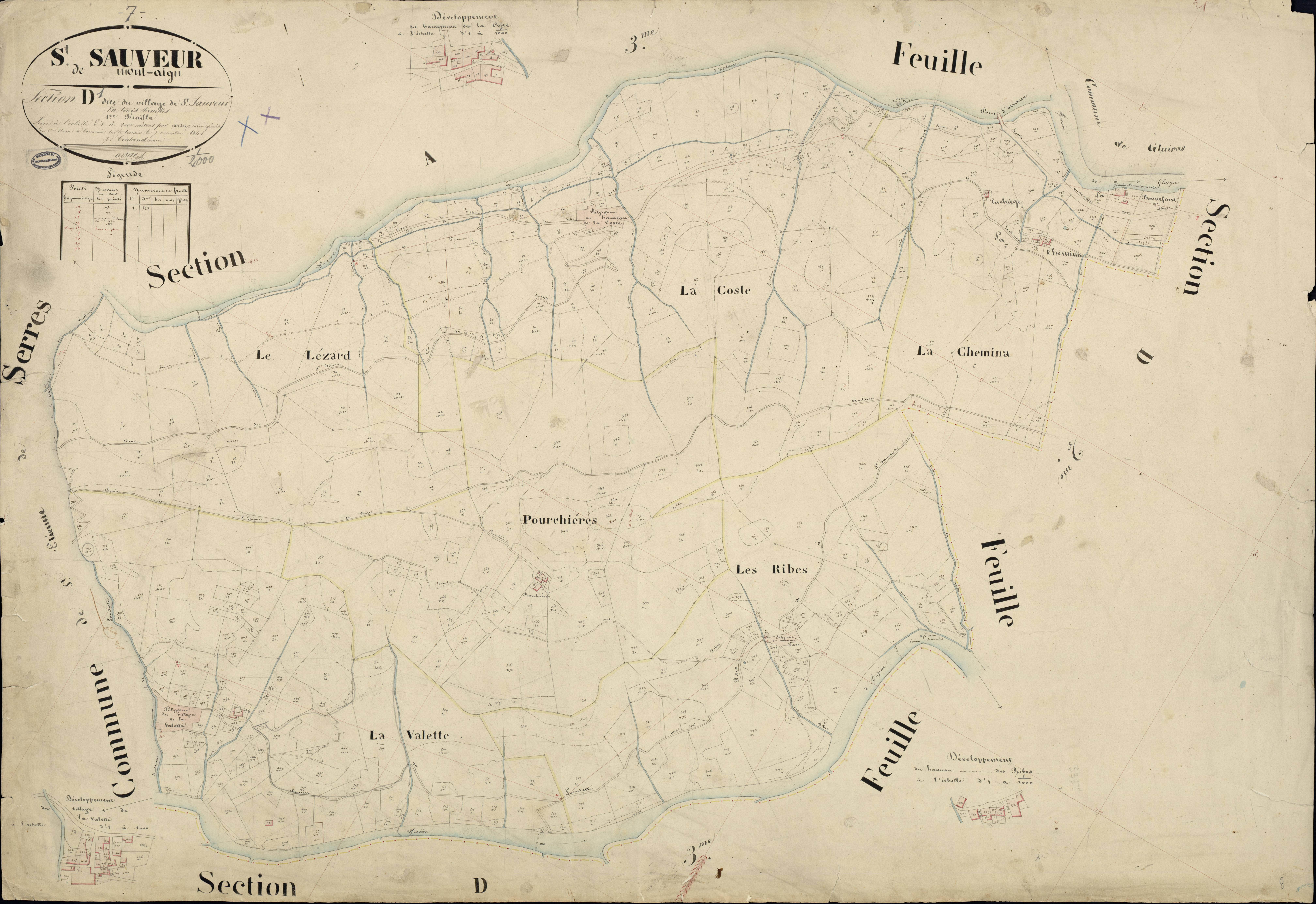 Saint-Sauveur-de-Montagut - Section D - Feuillet 1