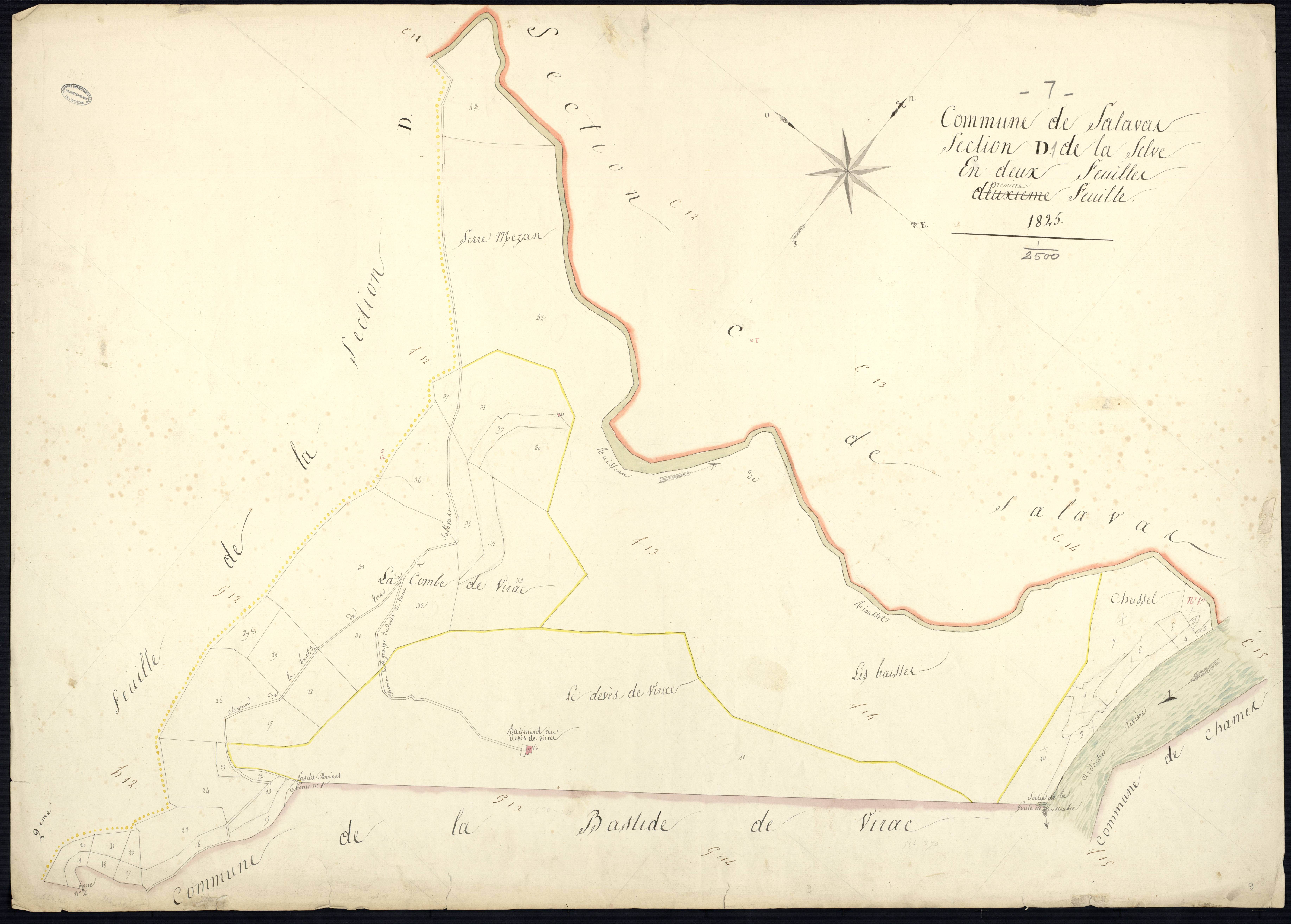 Salavas - Section D - Feuillet 1