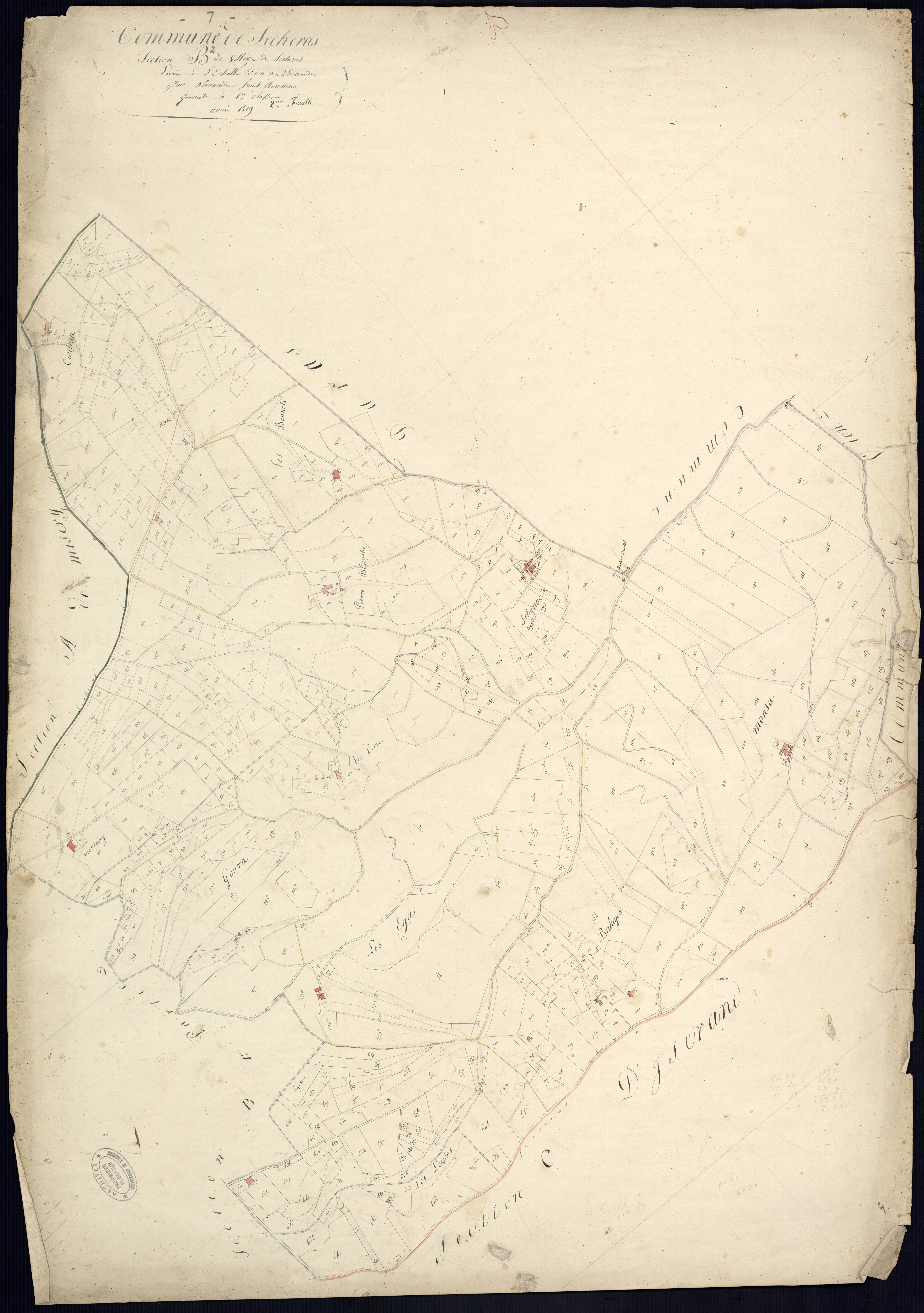 Sécheras - Section B - Feuillet 2