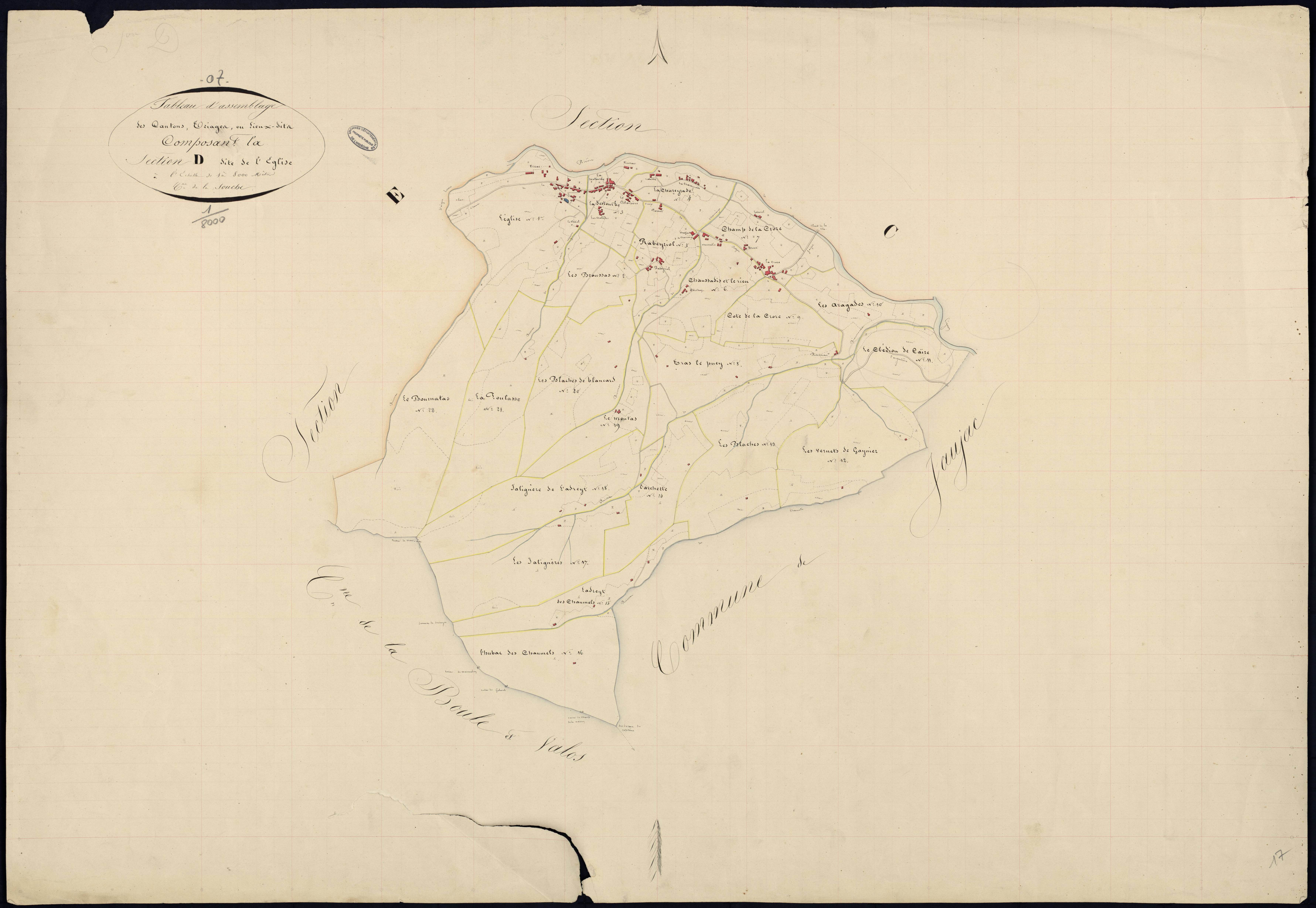 La Souche - Tableau d'assemblage de la section D