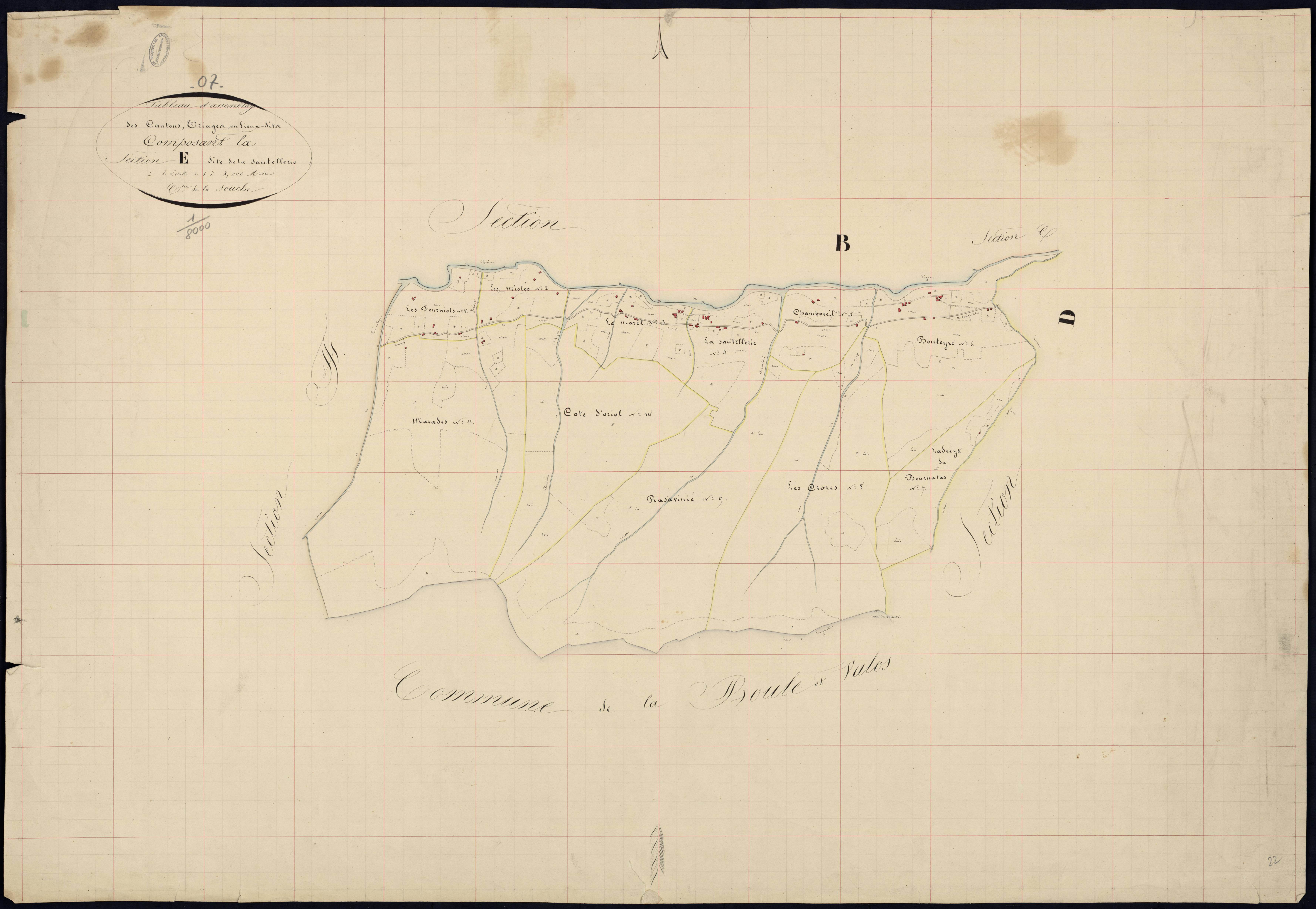 La Souche - Tableau d'assemblage de la section E