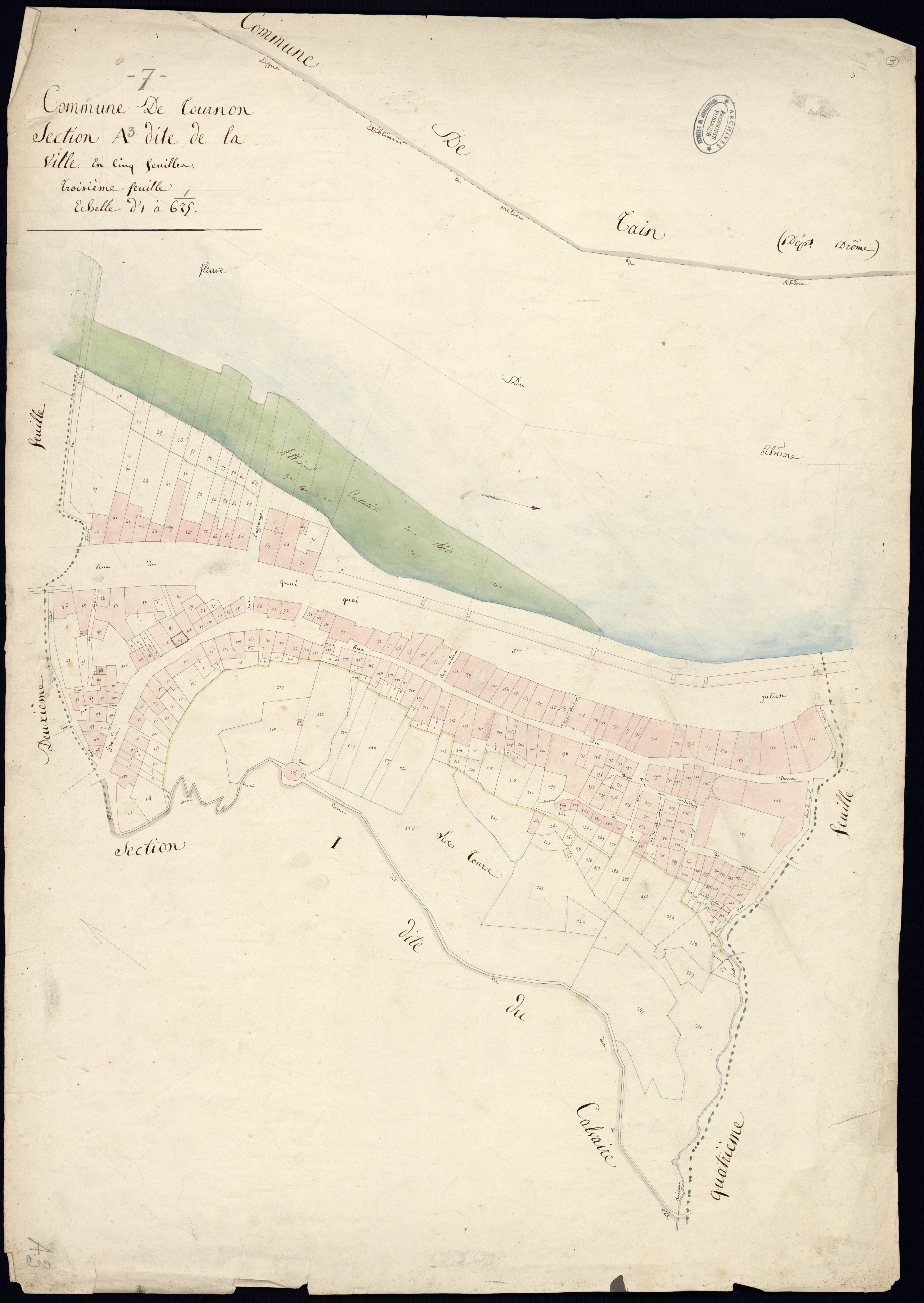 Tournon-sur-Rhône - Section A - Feuillet 3