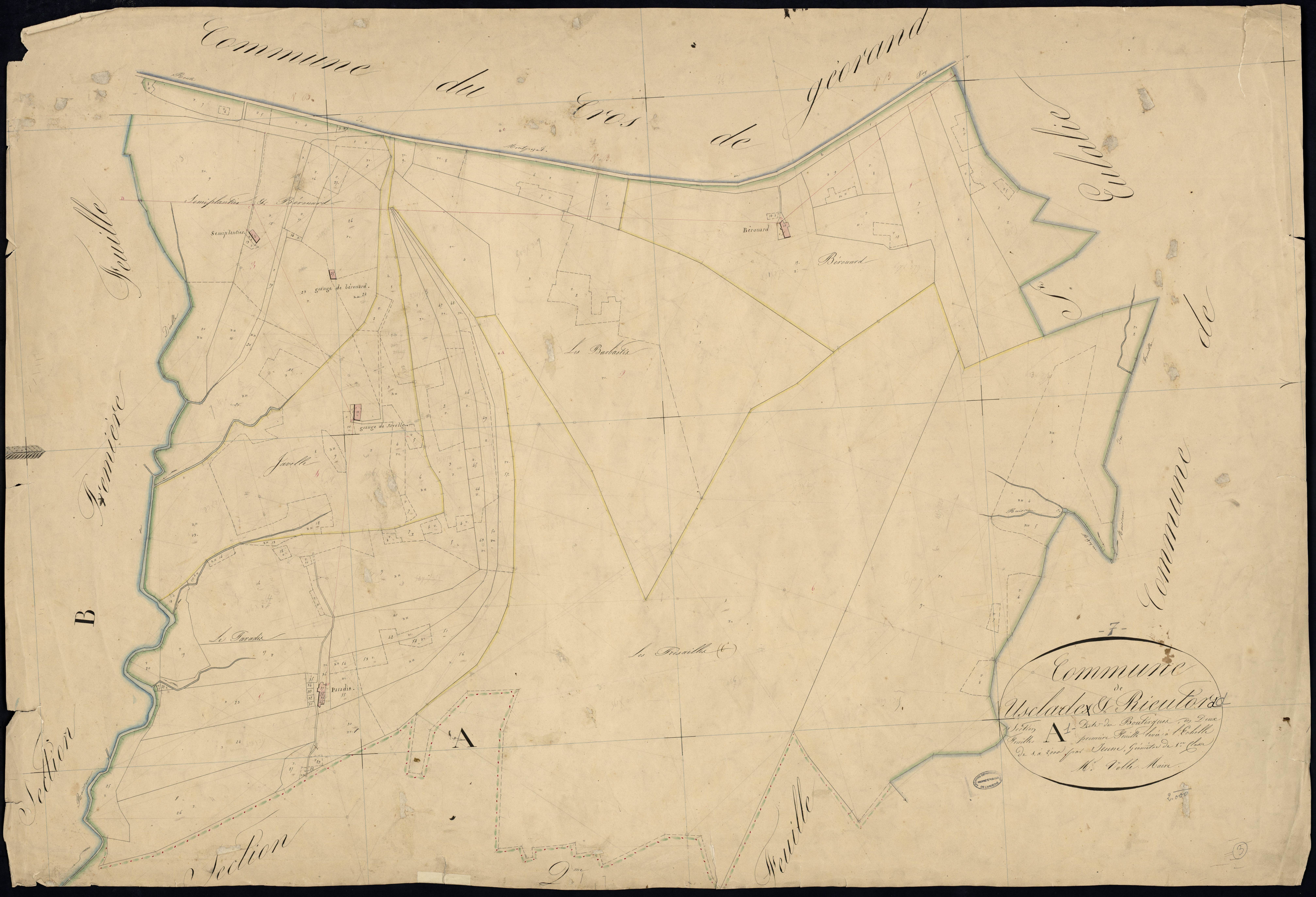 Usclades-et-Rieutord - Section A - Feuillet 1