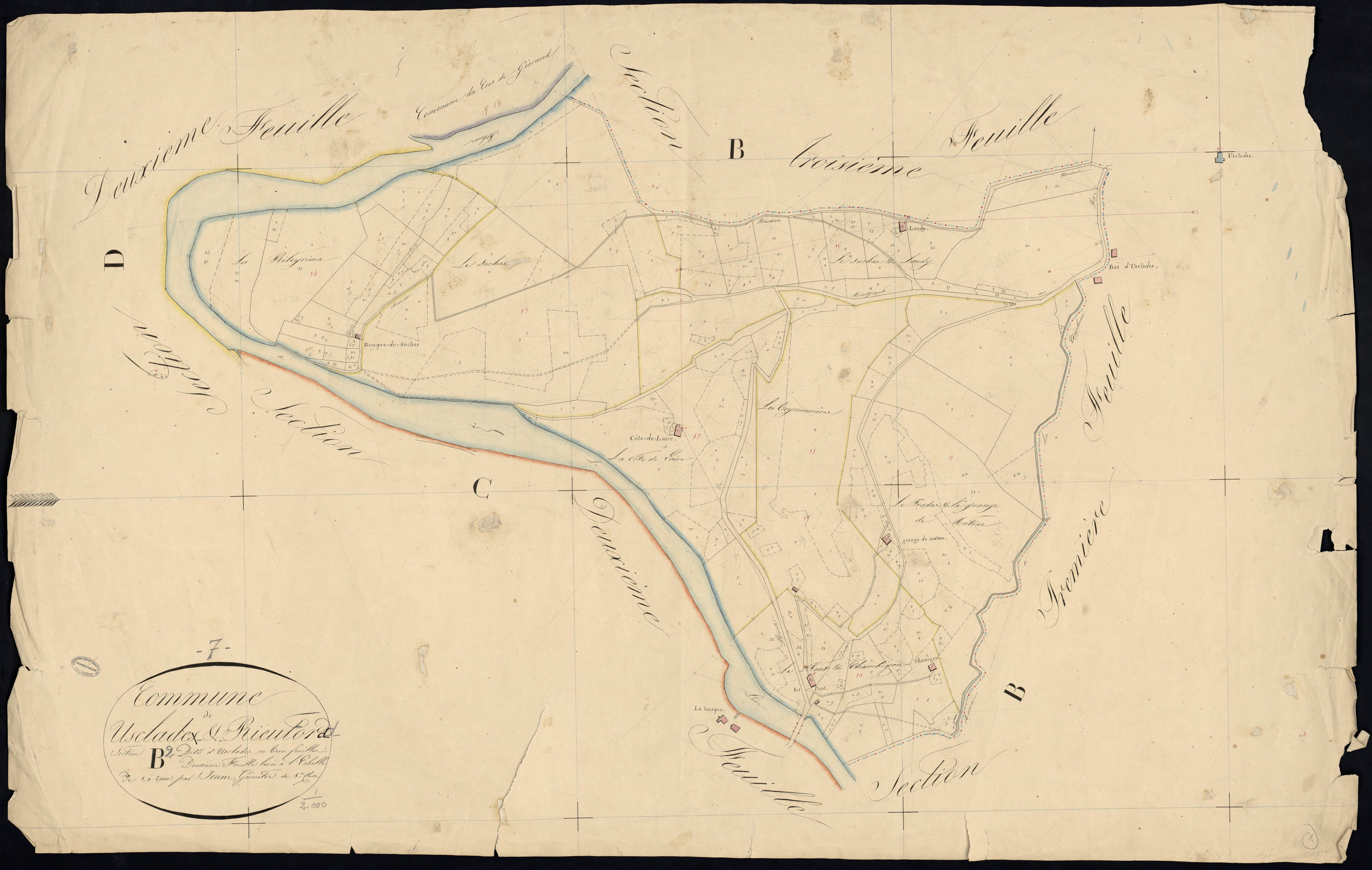 Usclades-et-Rieutord - Section B - Feuillet 2
