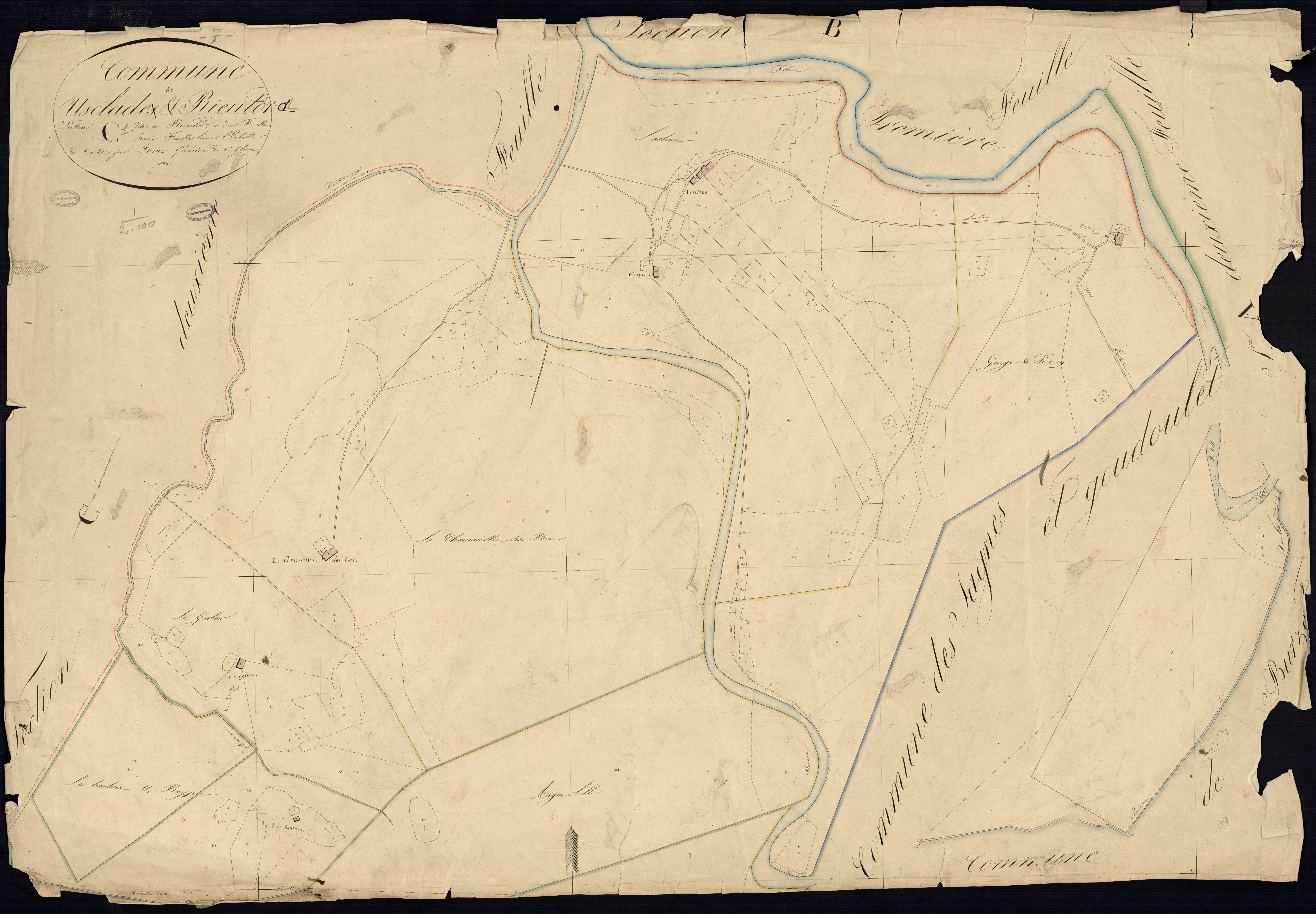 Usclades-et-Rieutord - Section C - Feuillet 1