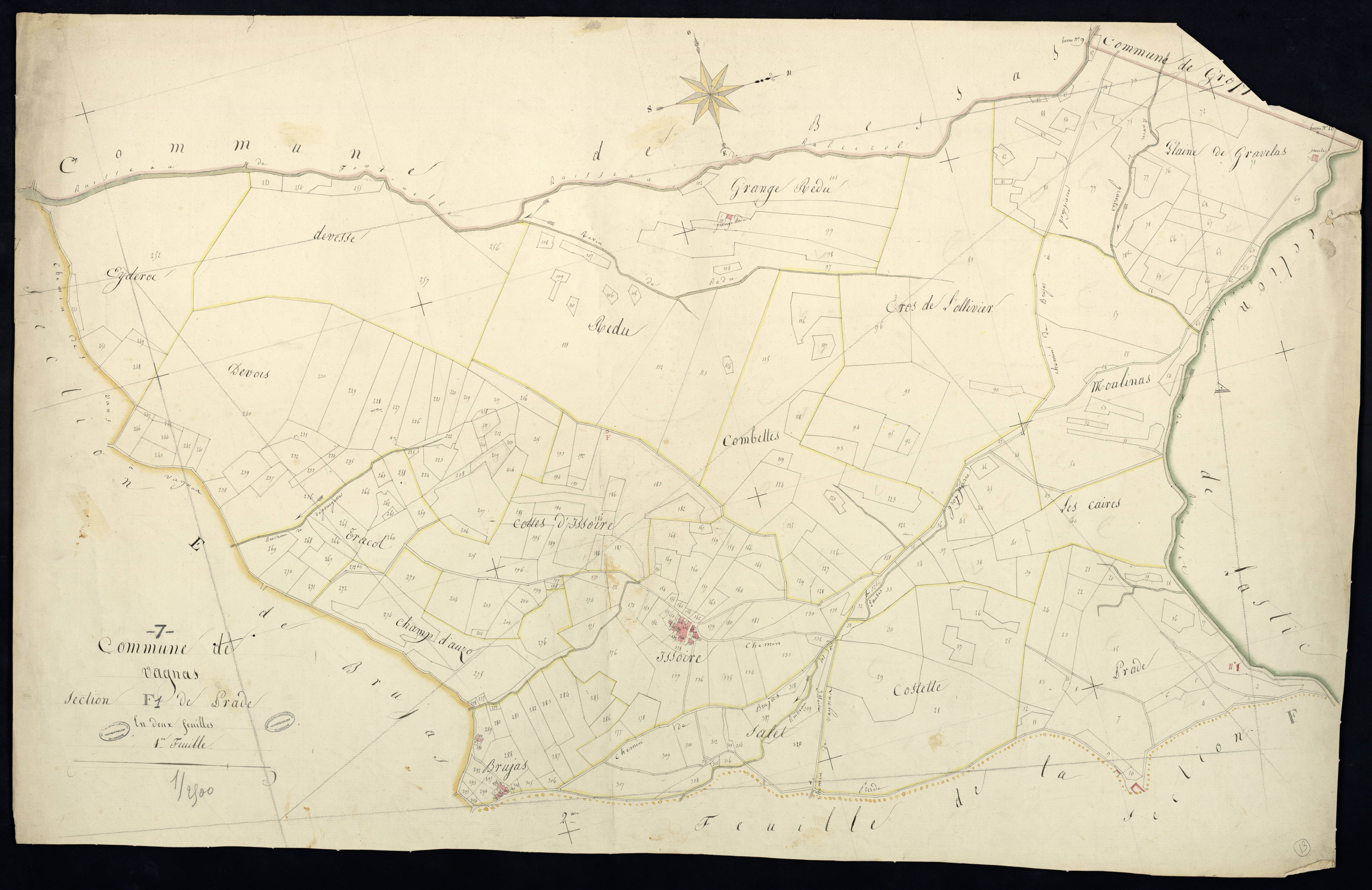 Vagnas - Section F - Feuillet 1