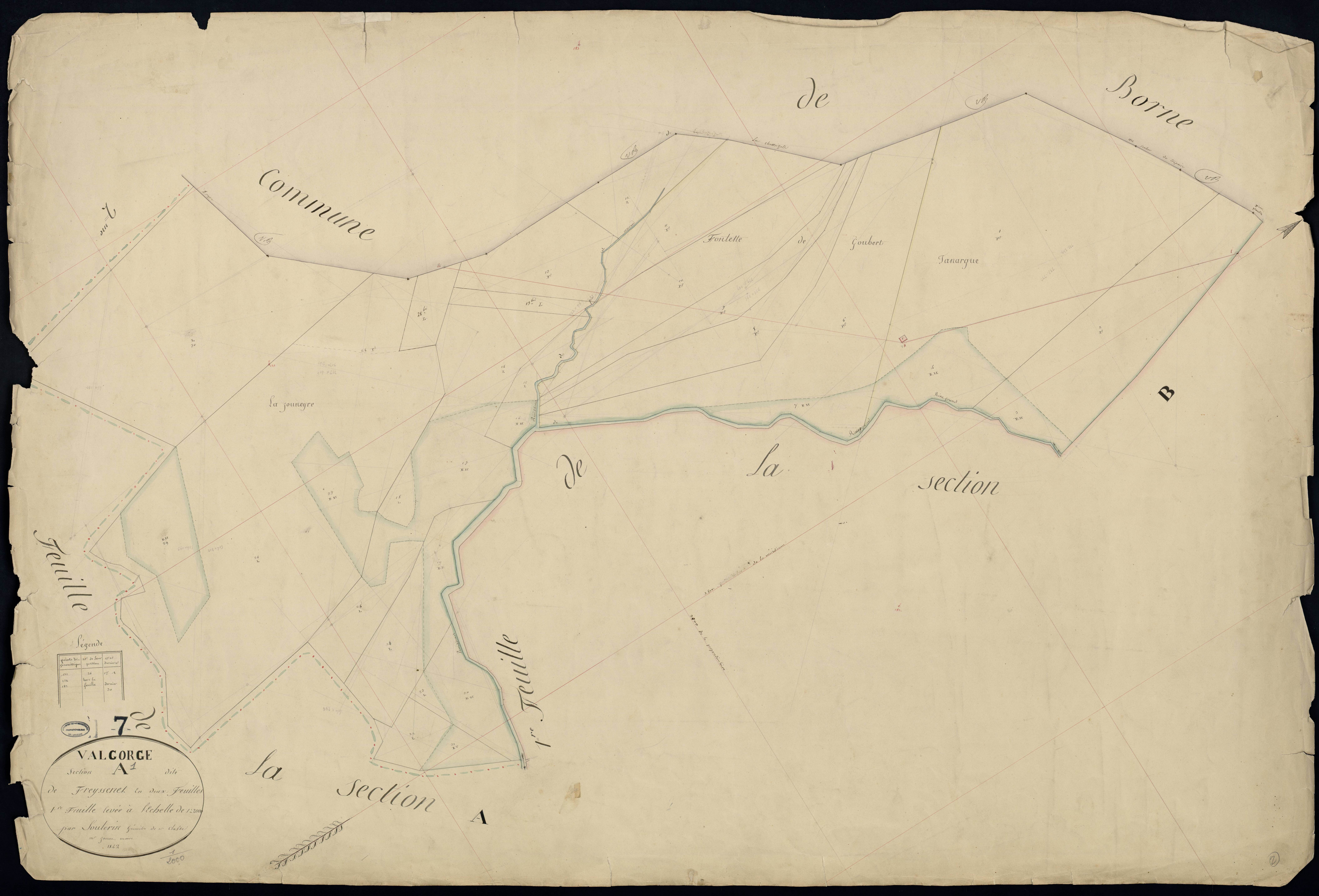 Valgorge - Section A - Feuillet 1