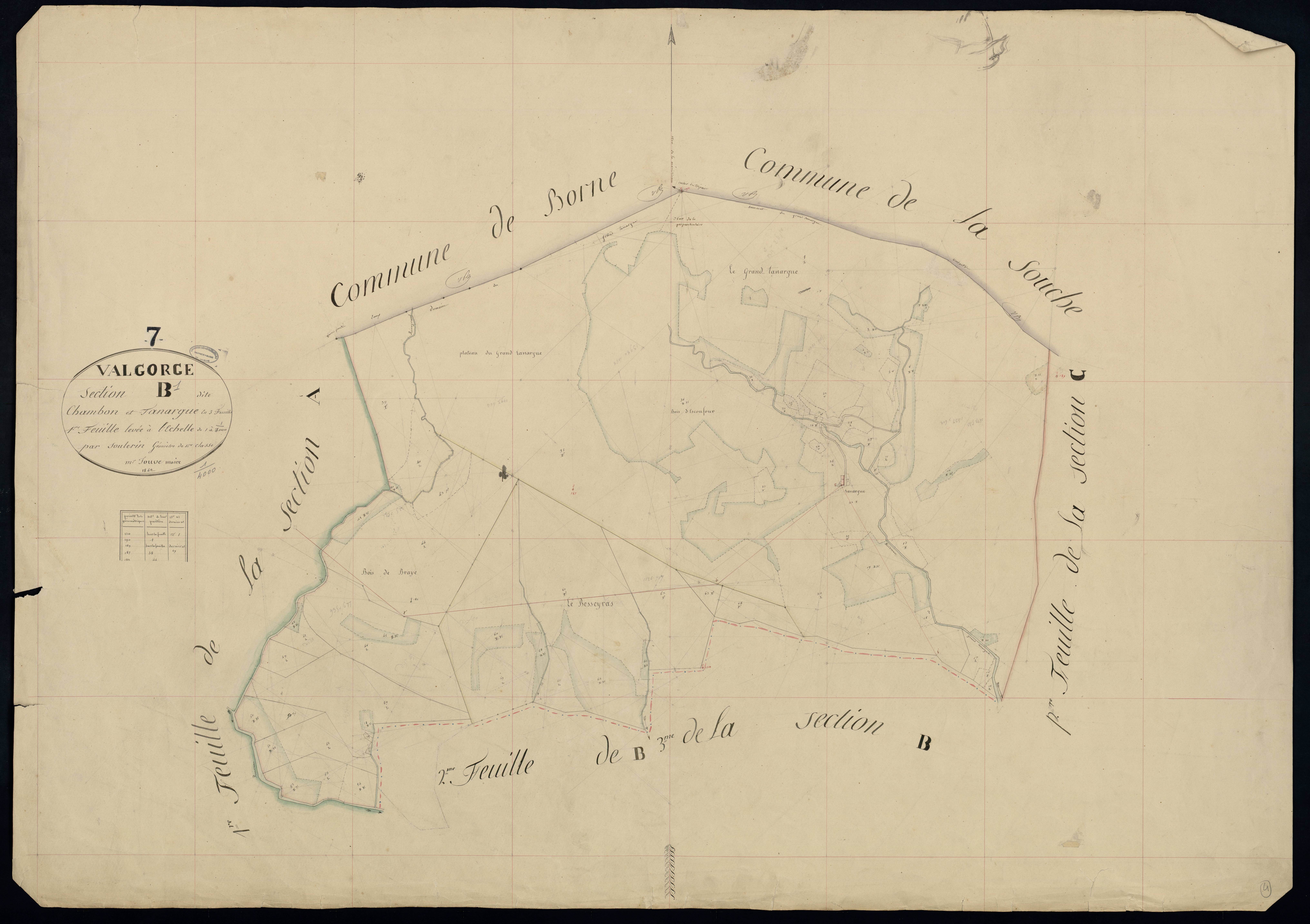 Valgorge - Section B - Feuillet 1