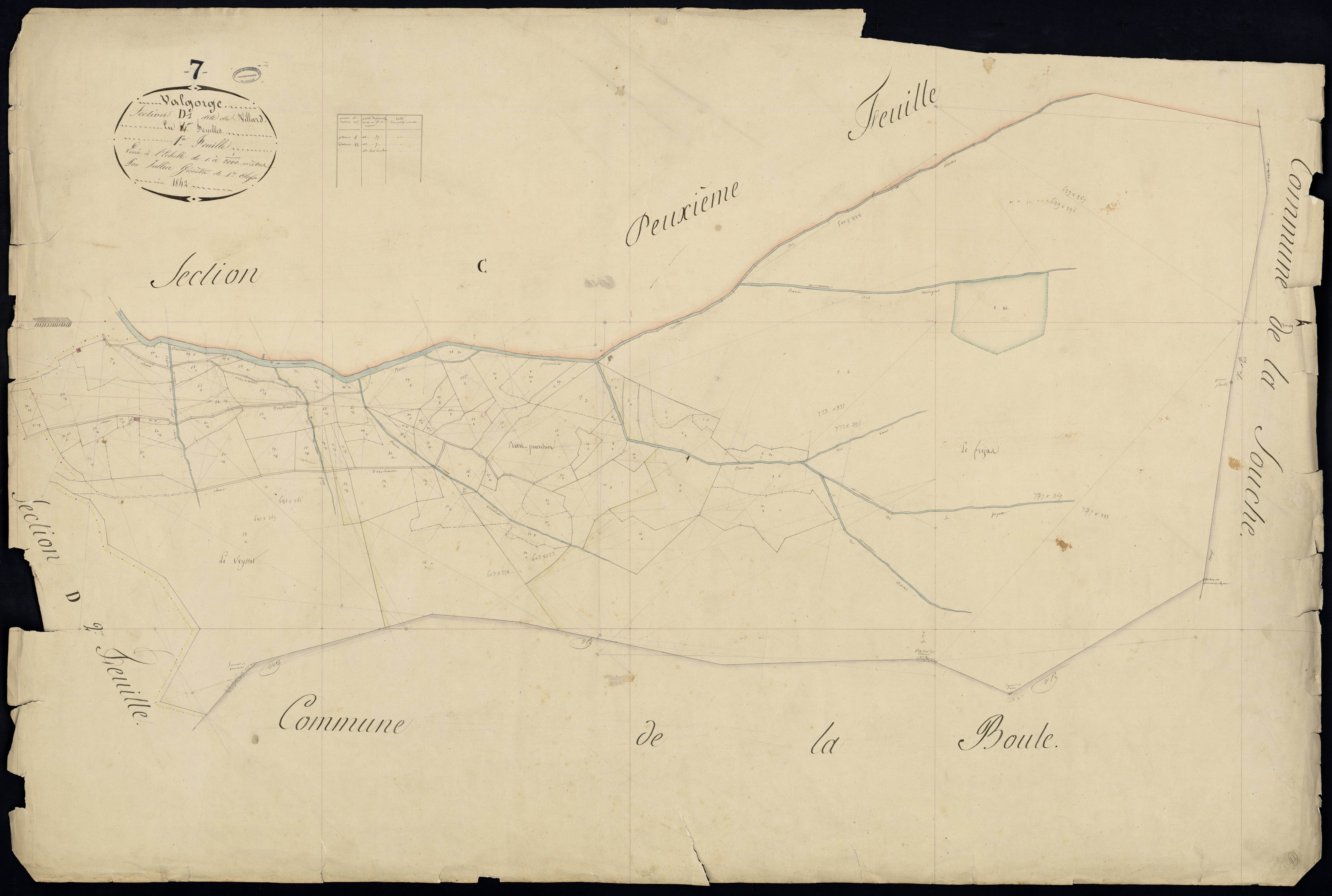 Valgorge - Section D - Feuillet 1