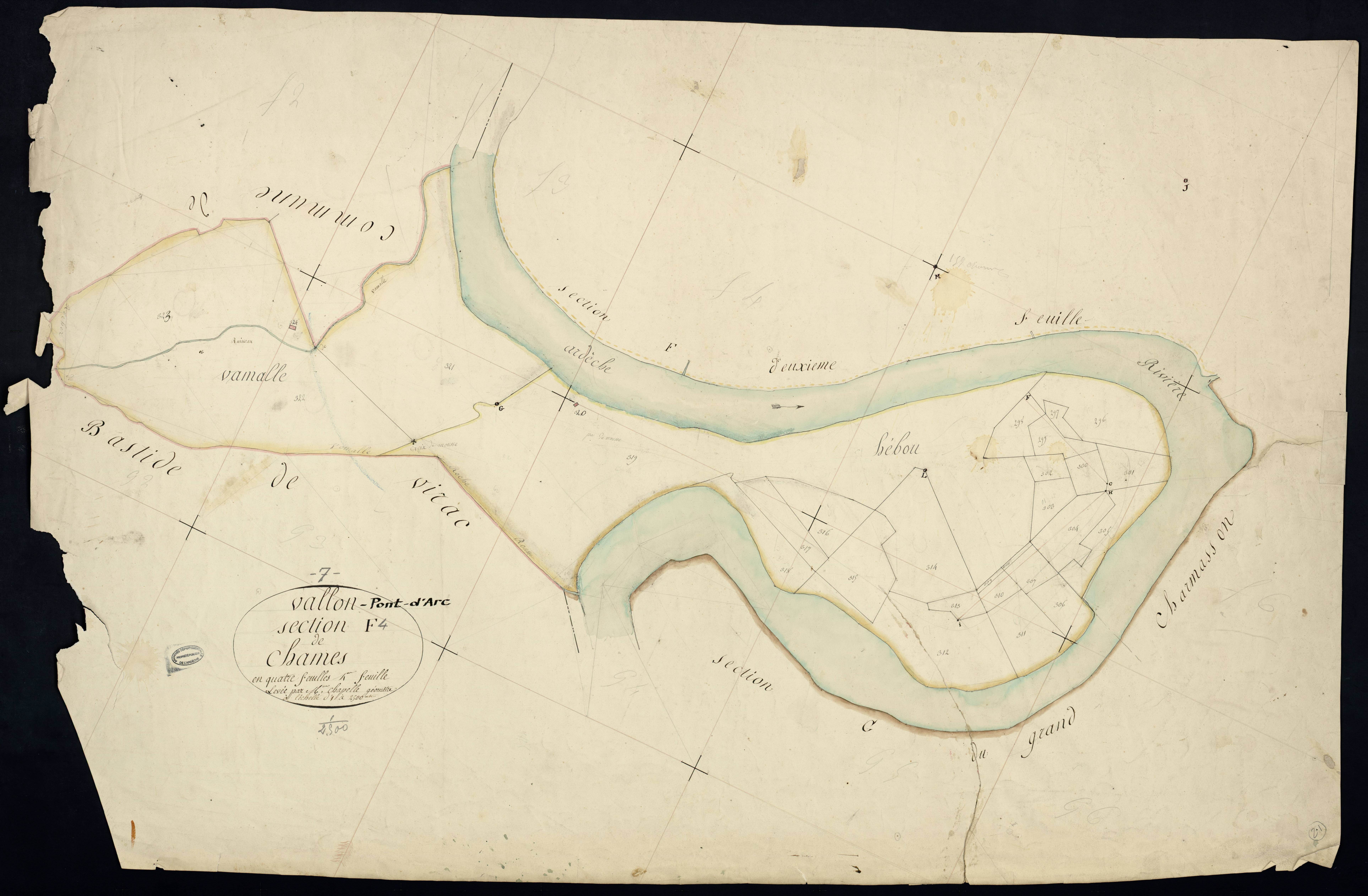 Vallon-Pont-d'Arc - Section F - Feuillet 4