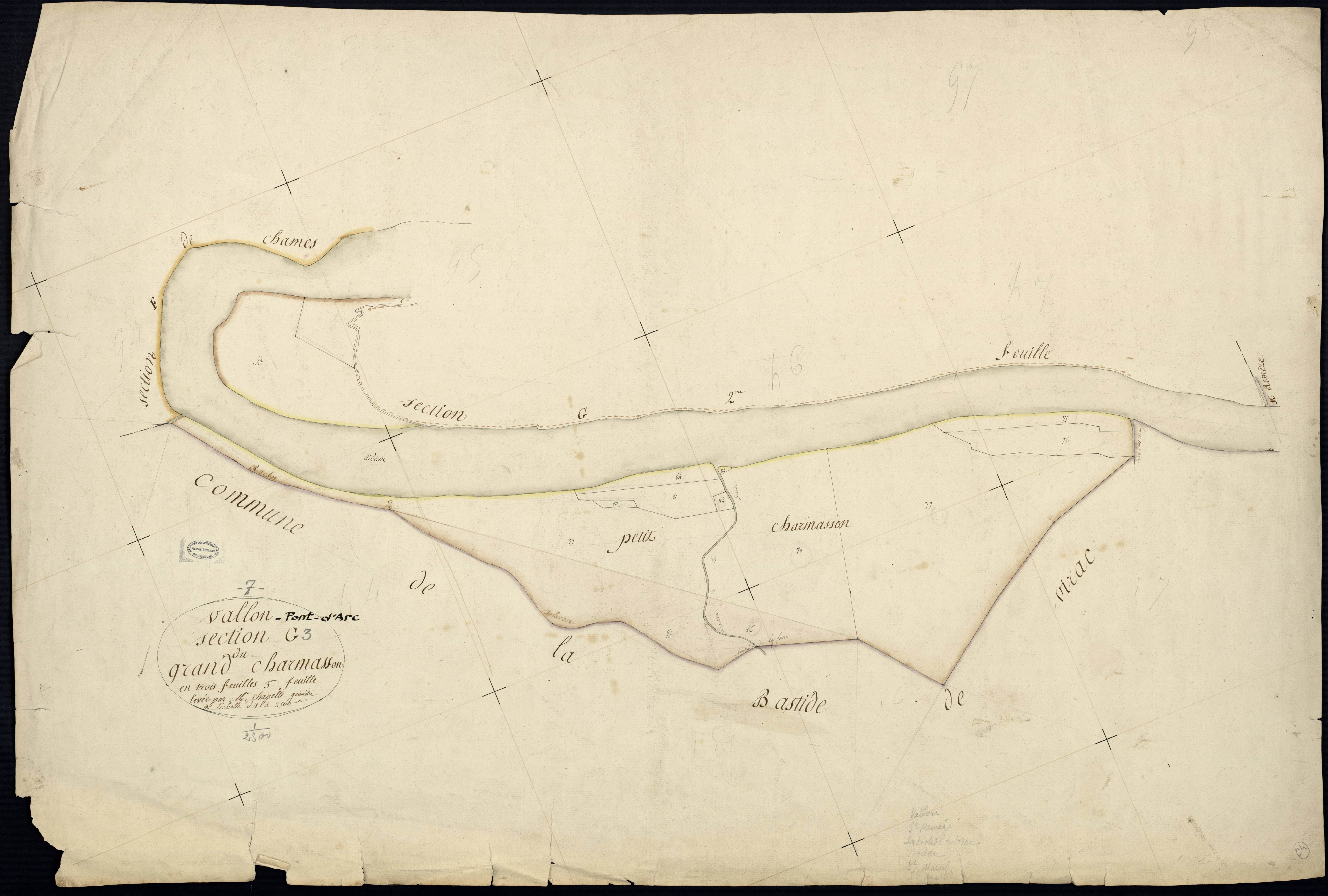Vallon-Pont-d'Arc - Section G - Feuillet 3