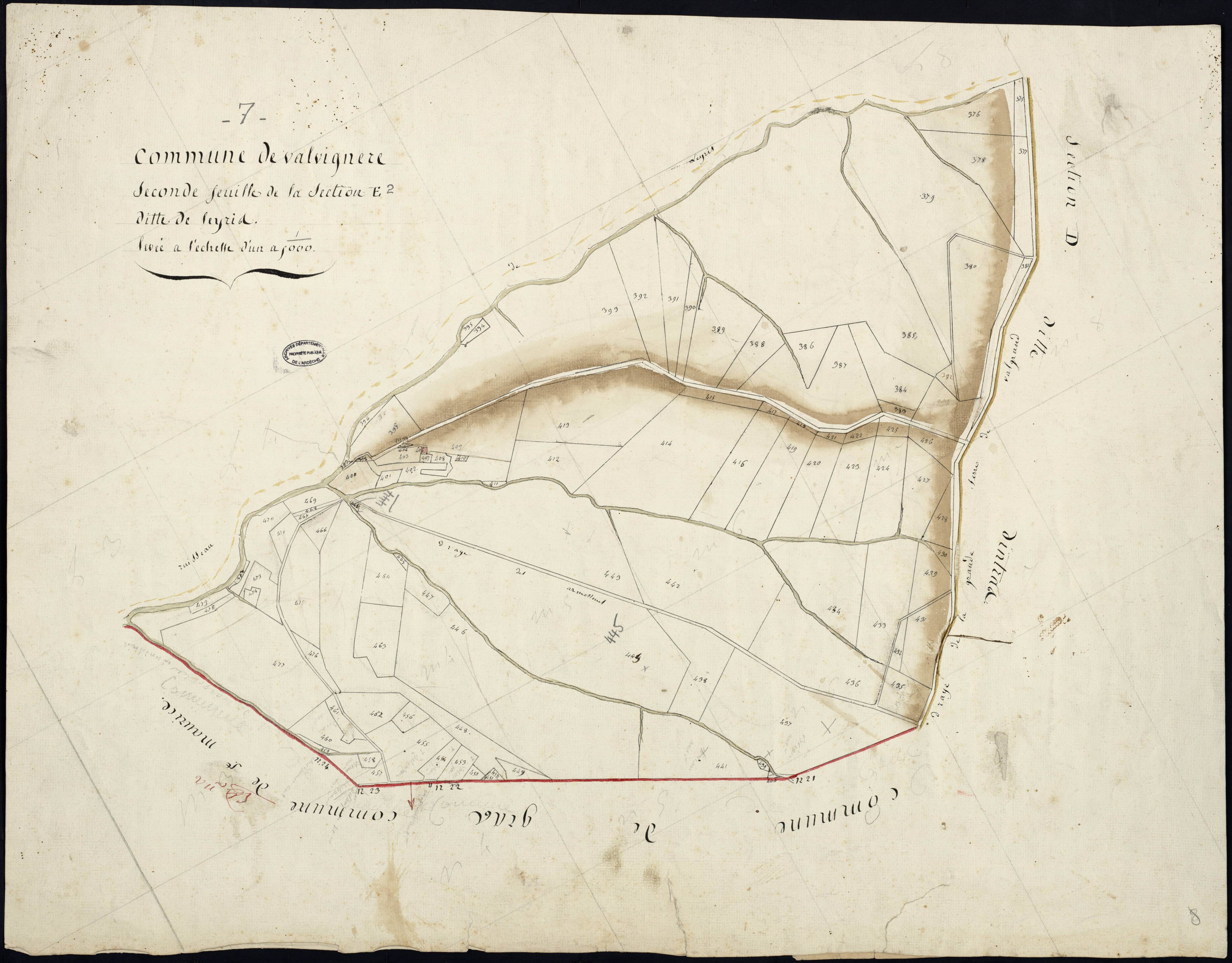 Valvignères - Section E - Feuillet 2