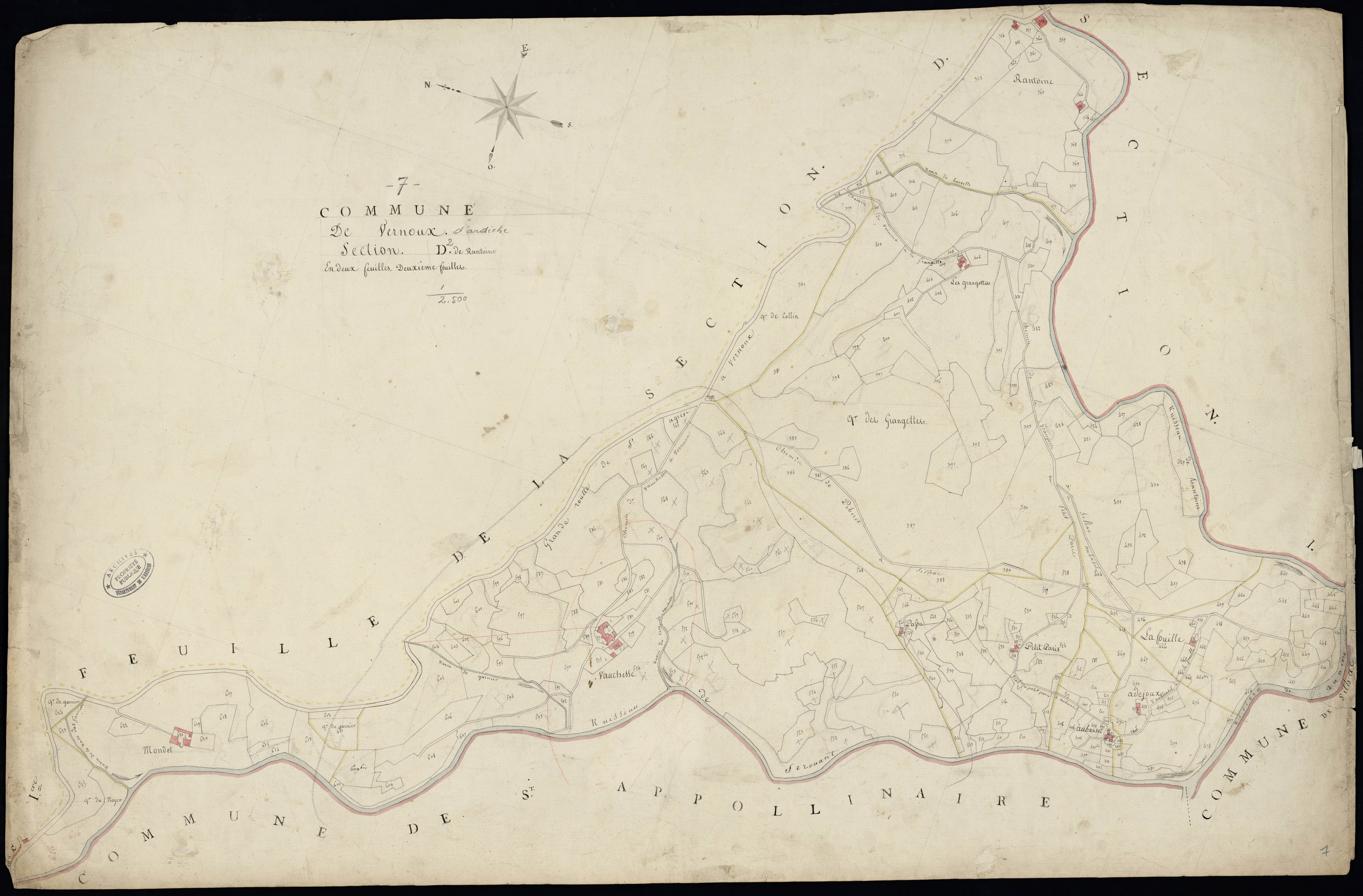 Vernoux-en-Vivarais - Section D - Feuillet 2