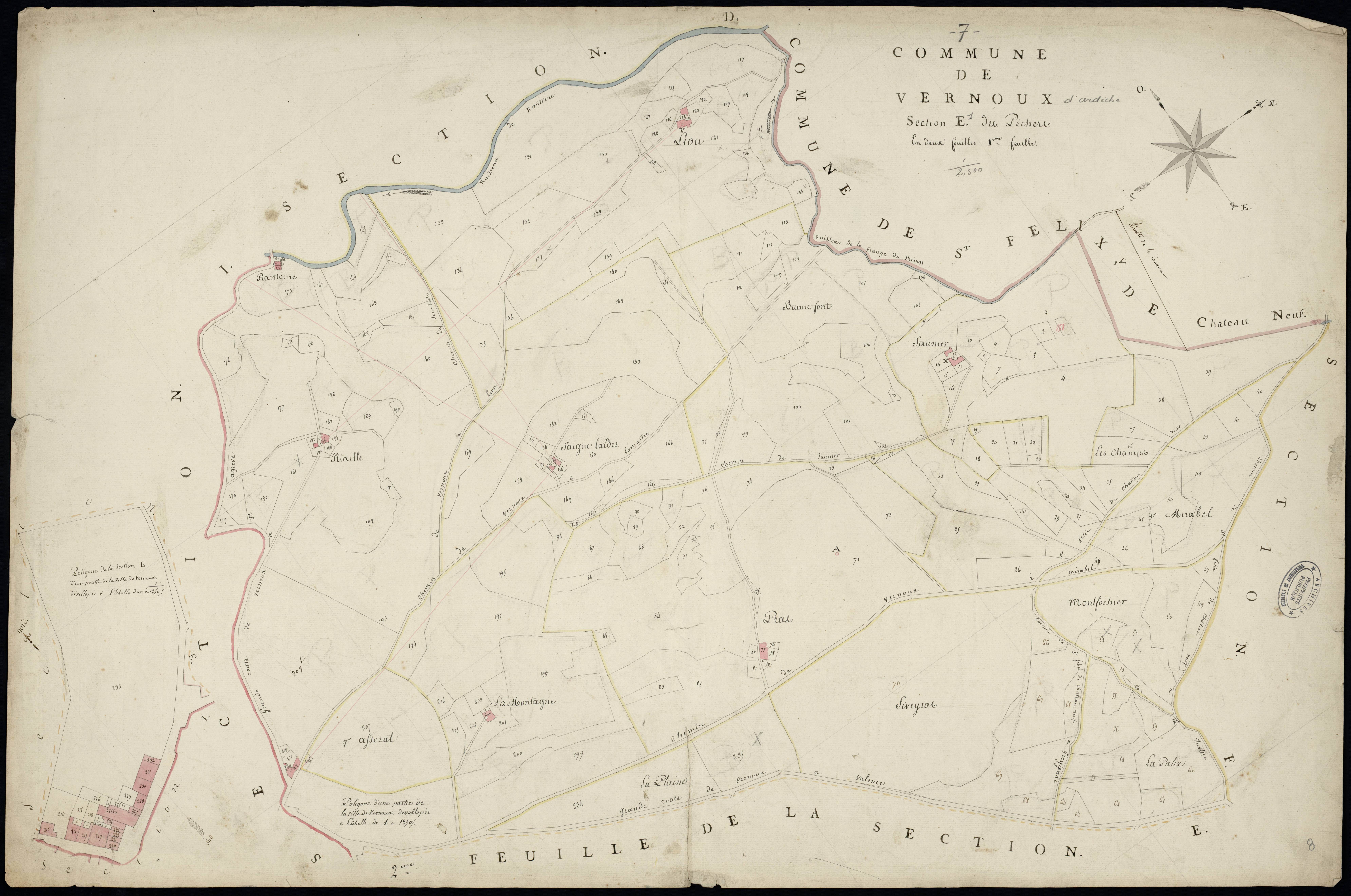 Vernoux-en-Vivarais - Section E - Feuillet 1