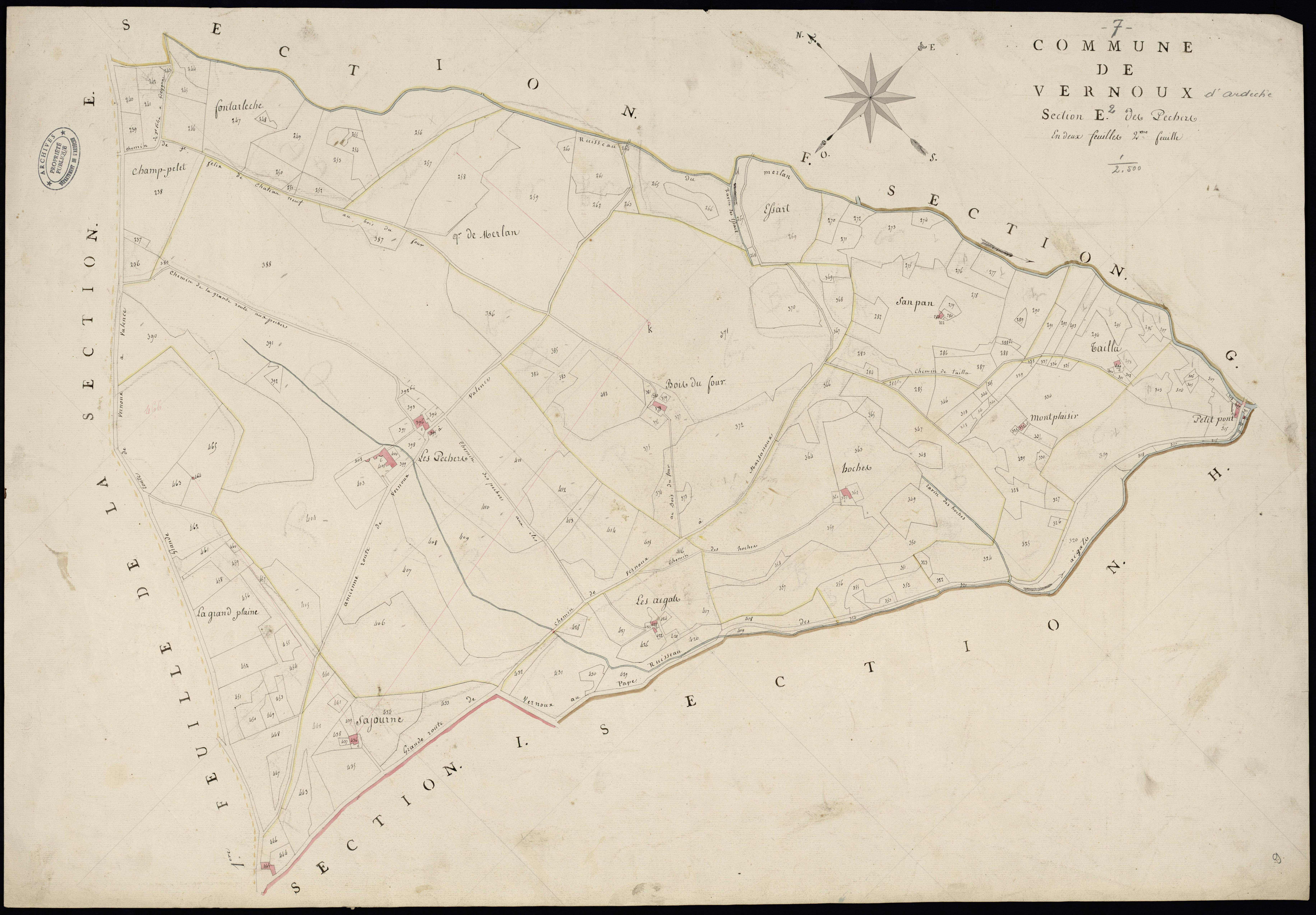 Vernoux-en-Vivarais - Section E - Feuillet 2