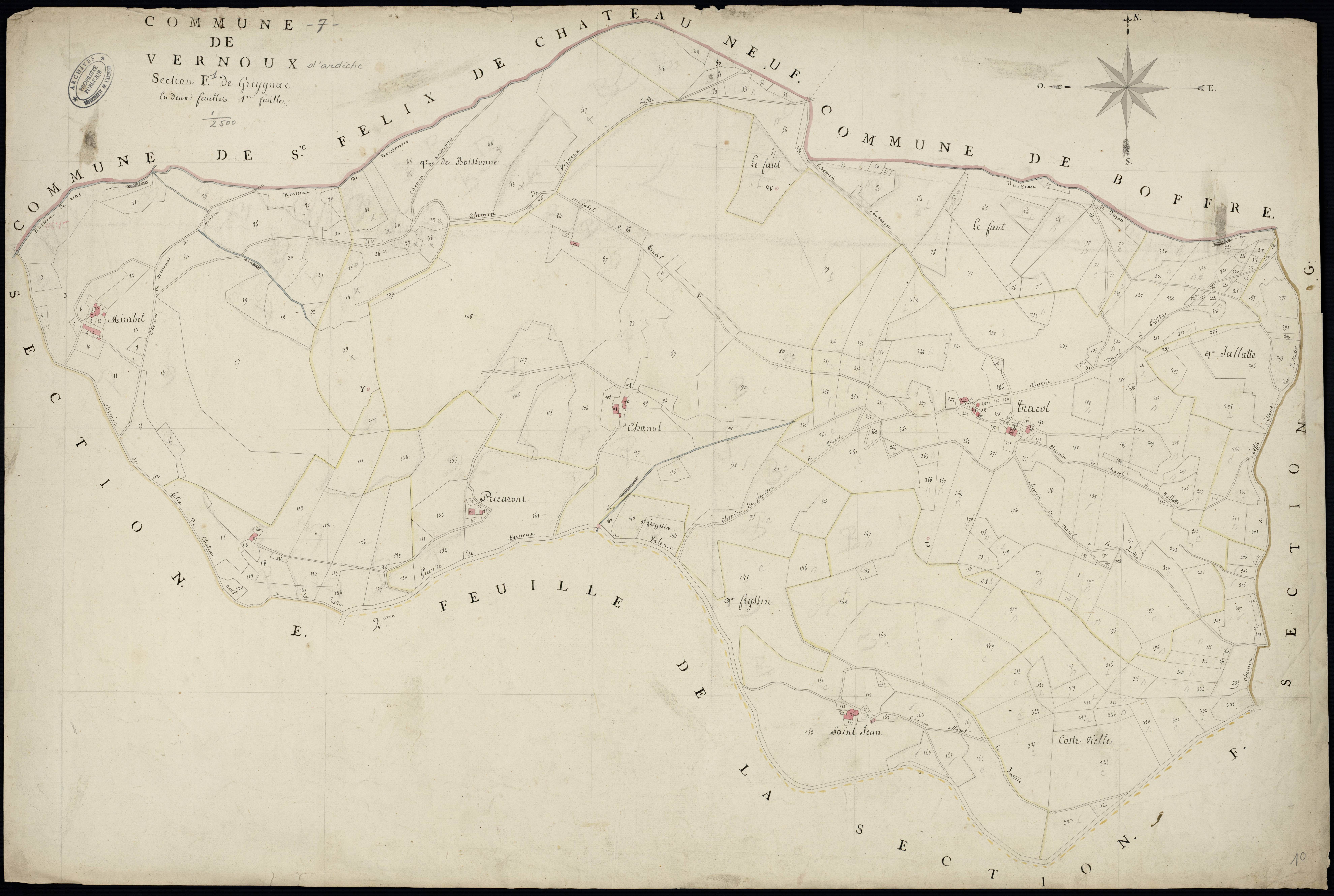 Vernoux-en-Vivarais - Section F - Feuillet 1