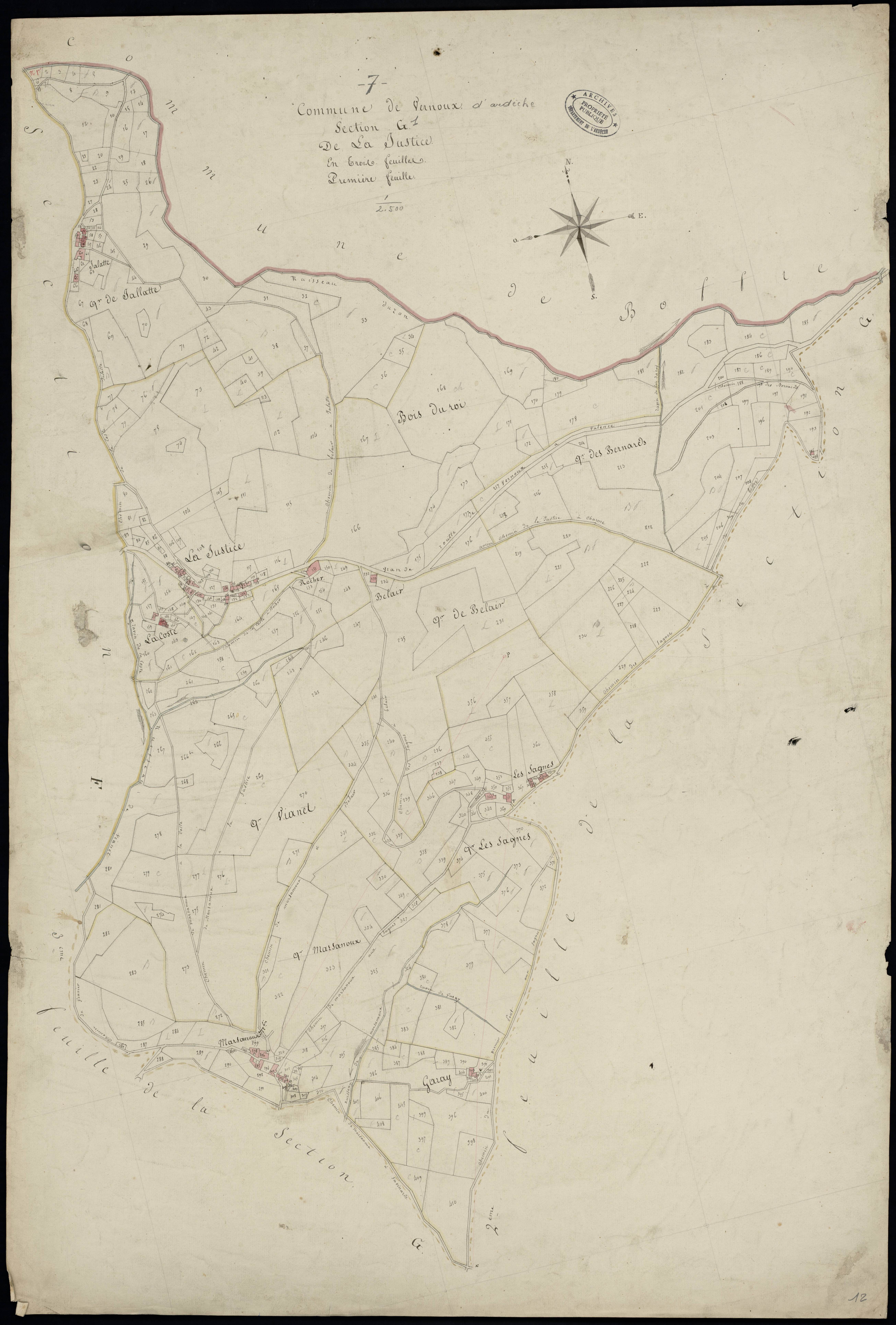 Vernoux-en-Vivarais - Section G - Feuillet 1