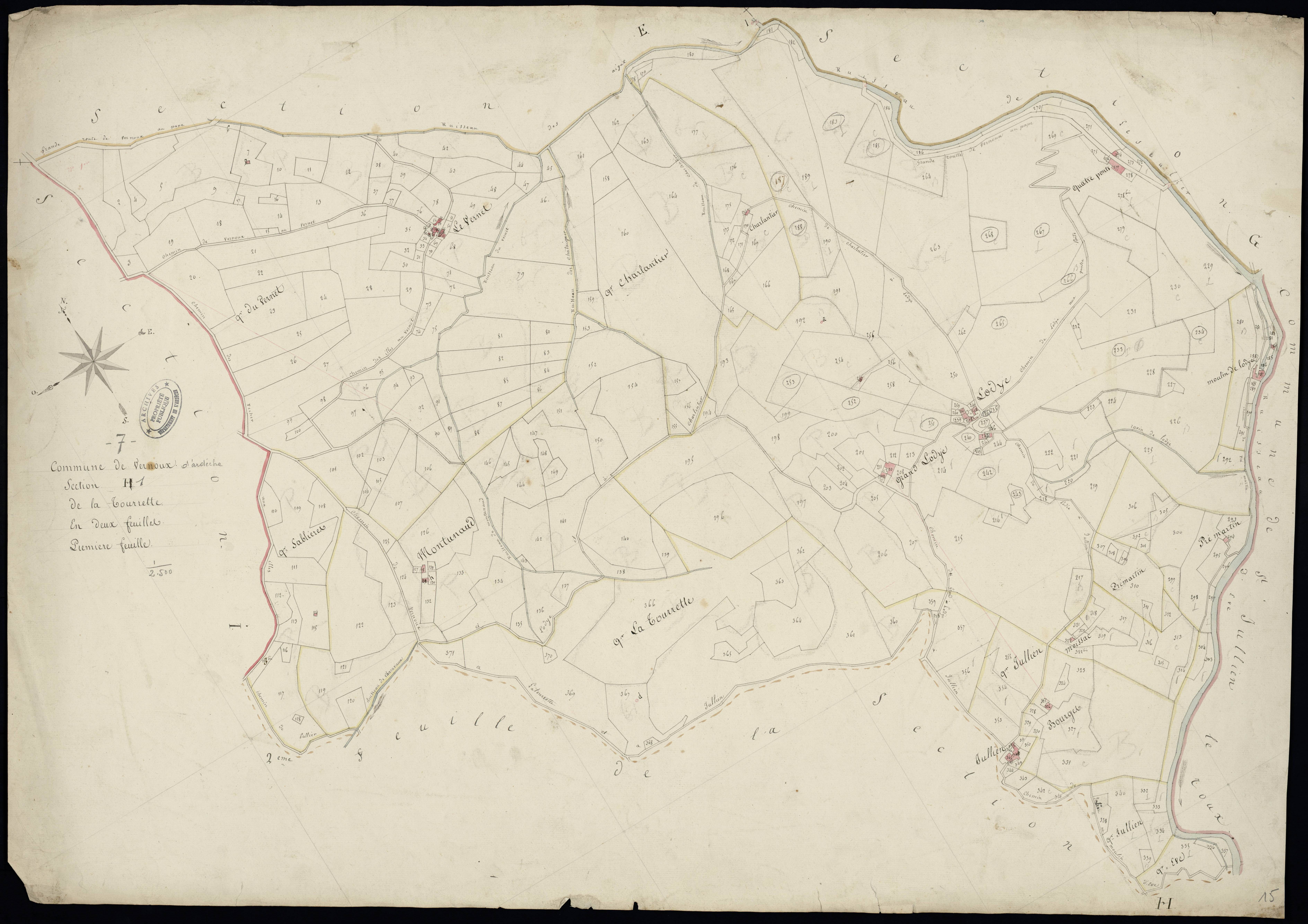 Vernoux-en-Vivarais - Section H - Feuillet 1