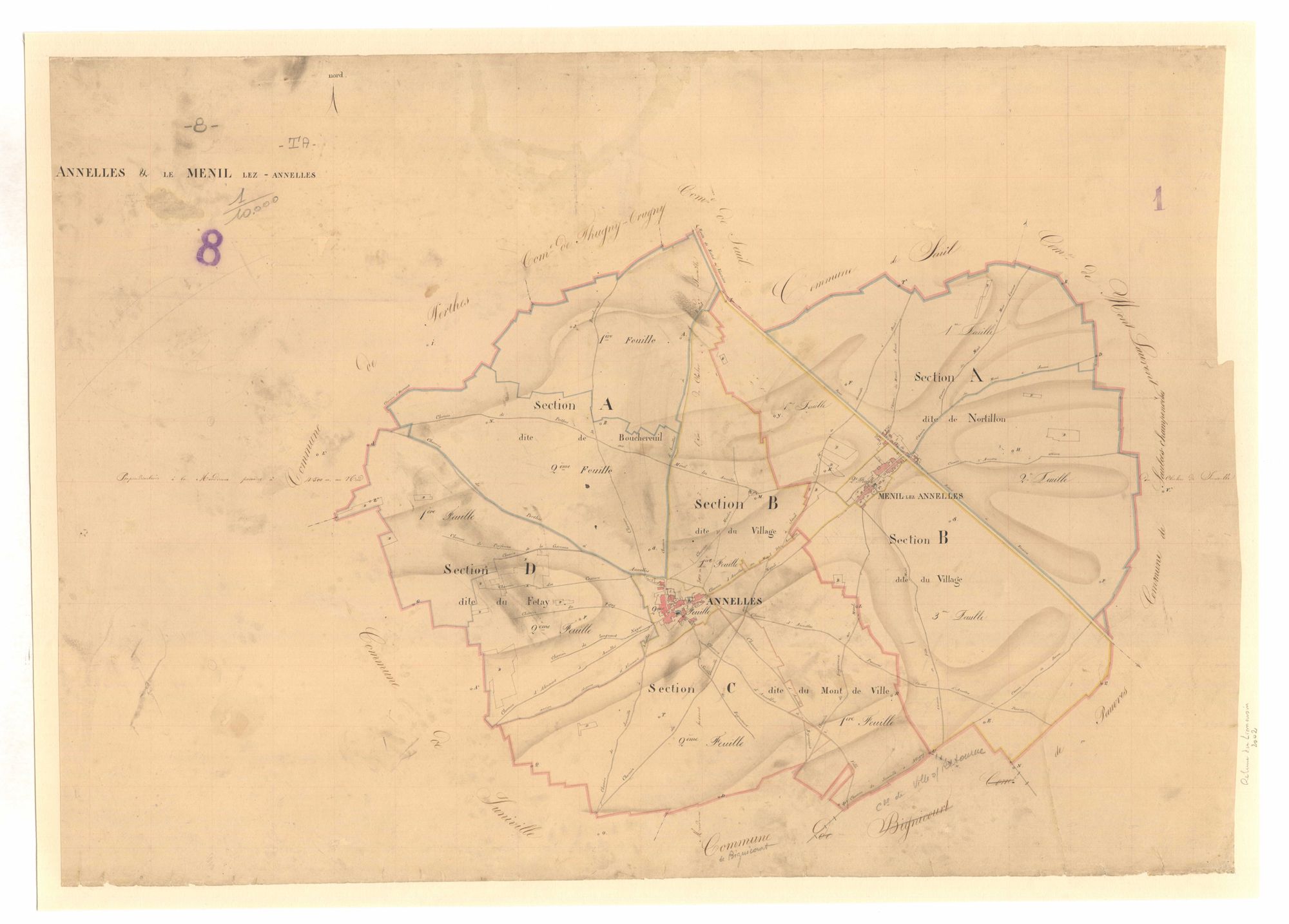 Annelles - Tableau d'assemblage d'Annelles et Ménil-Annelles