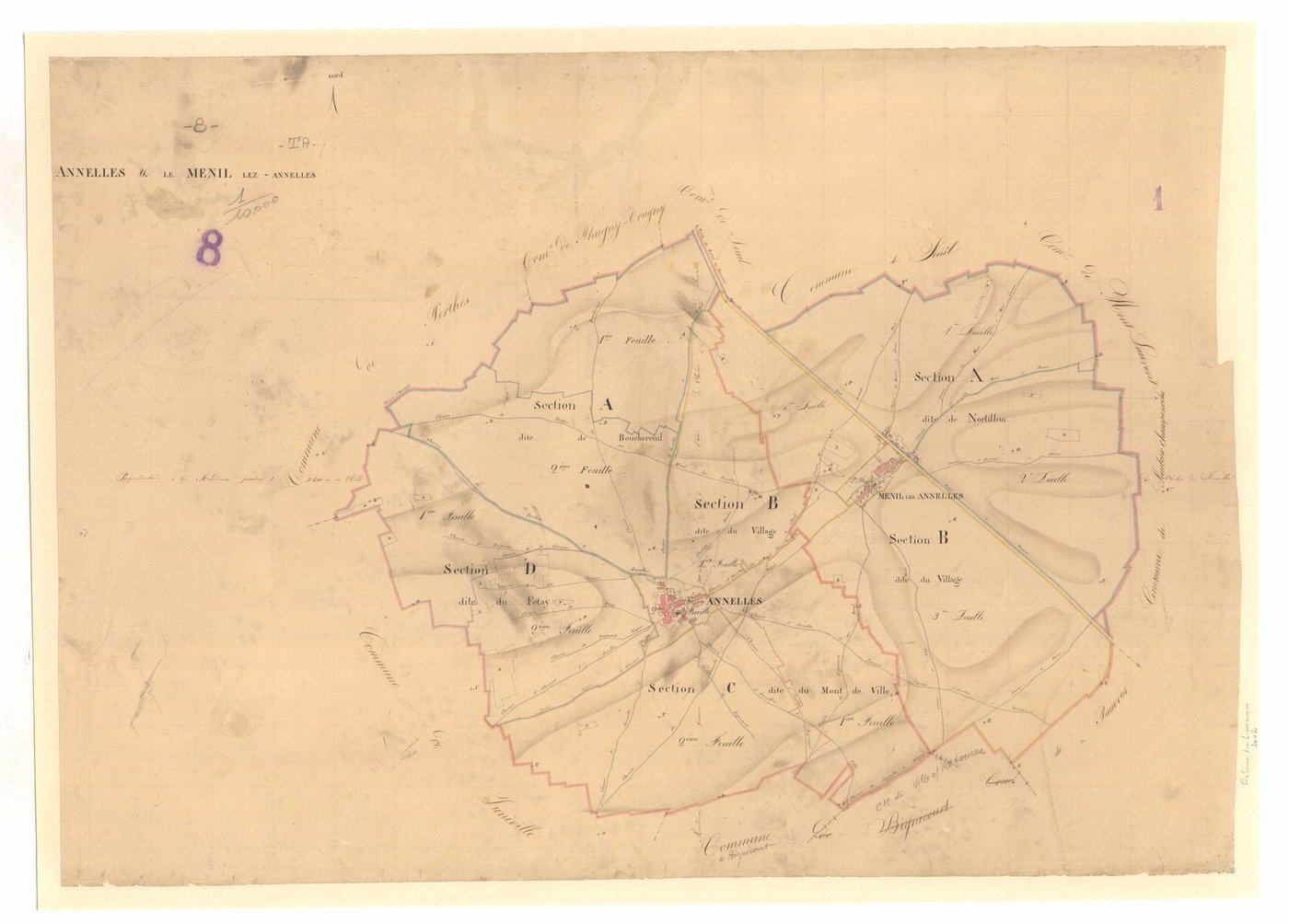 Annelles - Tableau d'assemblage d'Annelles et Ménil-Annelles