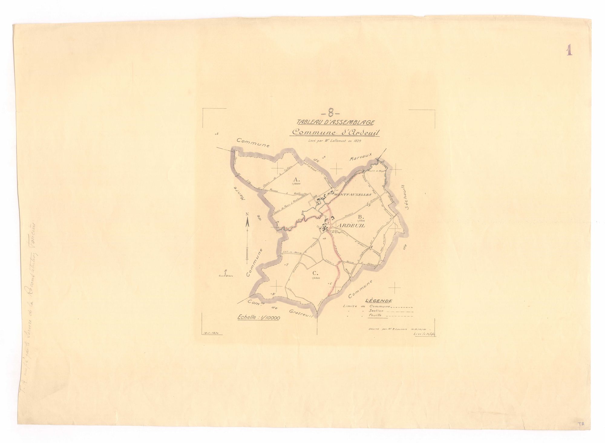 Ardeuil-et-Montfauxelles - Tableau d'assemblage d'Ardeuil-et-Montfauxelles, Bouconville et Séchault