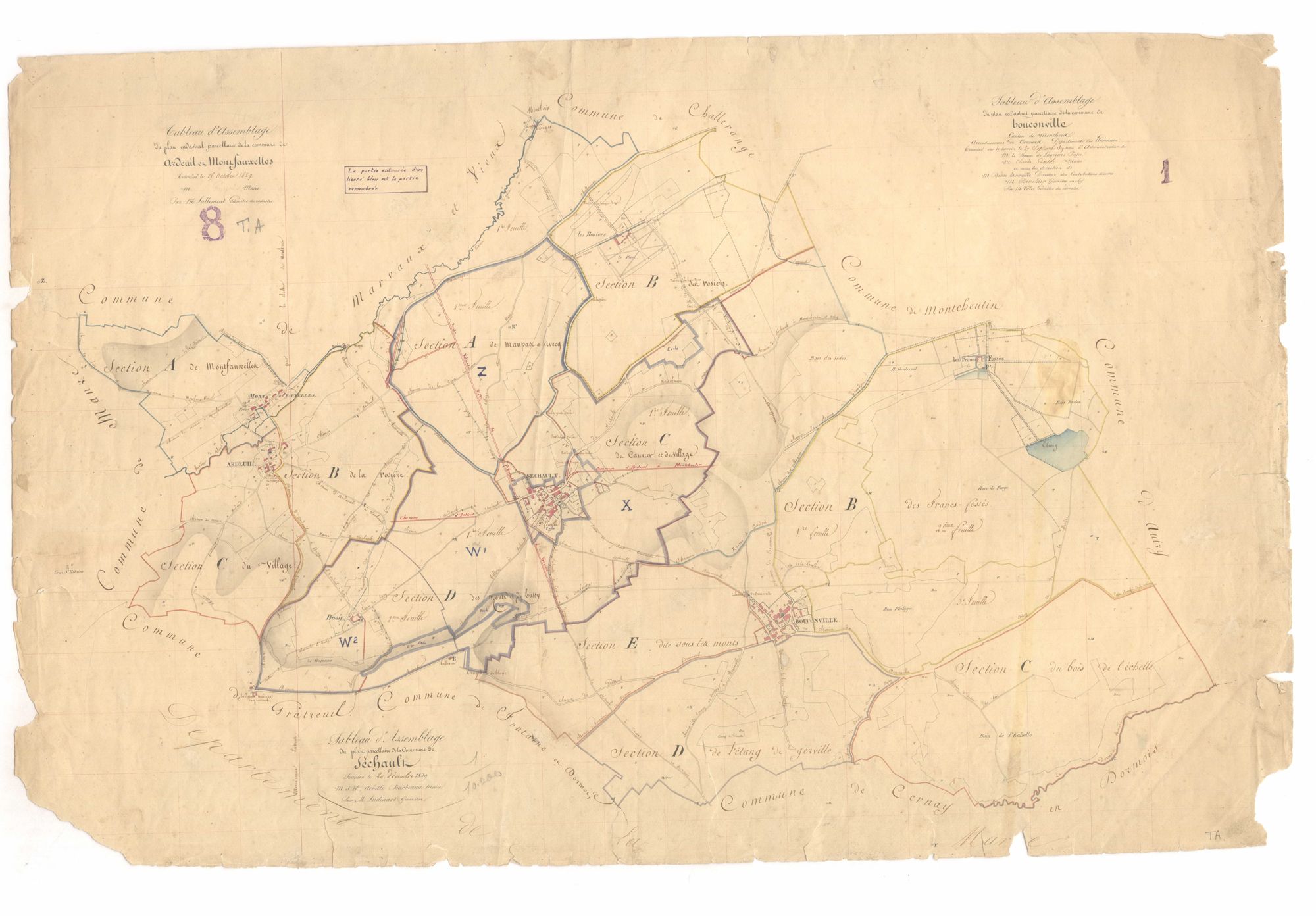 Ardeuil-et-Montfauxelles - Tableau d'assemblage d'Ardeuil-et-Montfauxelles, Bouconville et Séchault