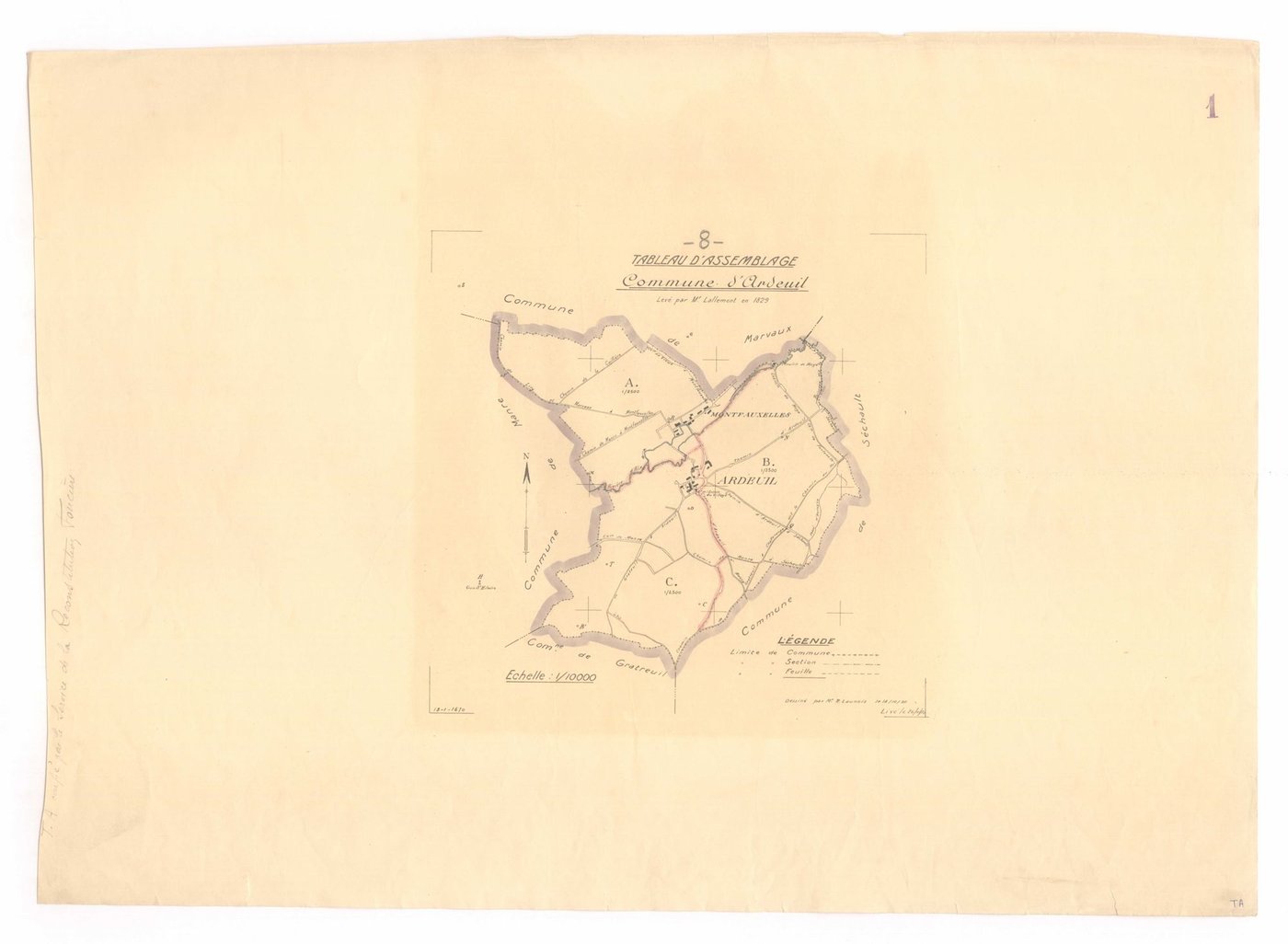 Ardeuil-et-Montfauxelles - Tableau d'assemblage d'Ardeuil-et-Montfauxelles, Bouconville et Séchault