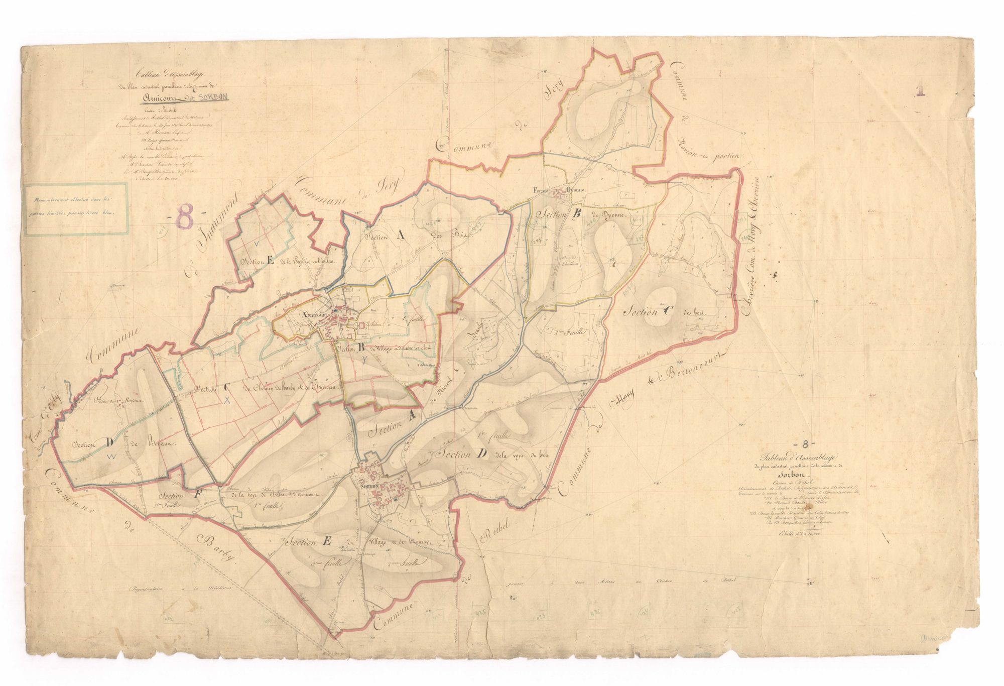Arnicourt - Tableau d'assemblage d'Arnicourt et Sorbon