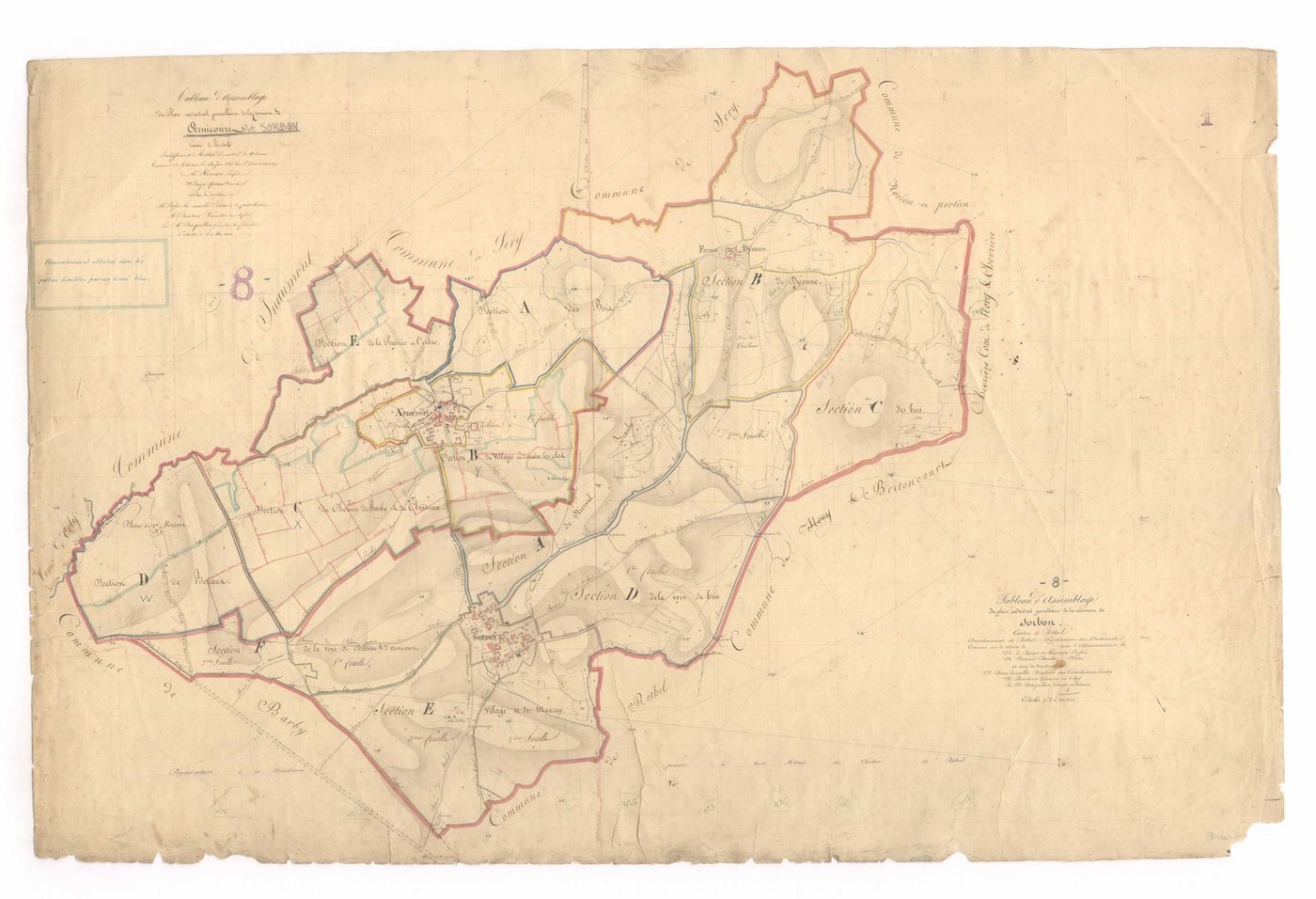 Arnicourt - Tableau d'assemblage d'Arnicourt et Sorbon