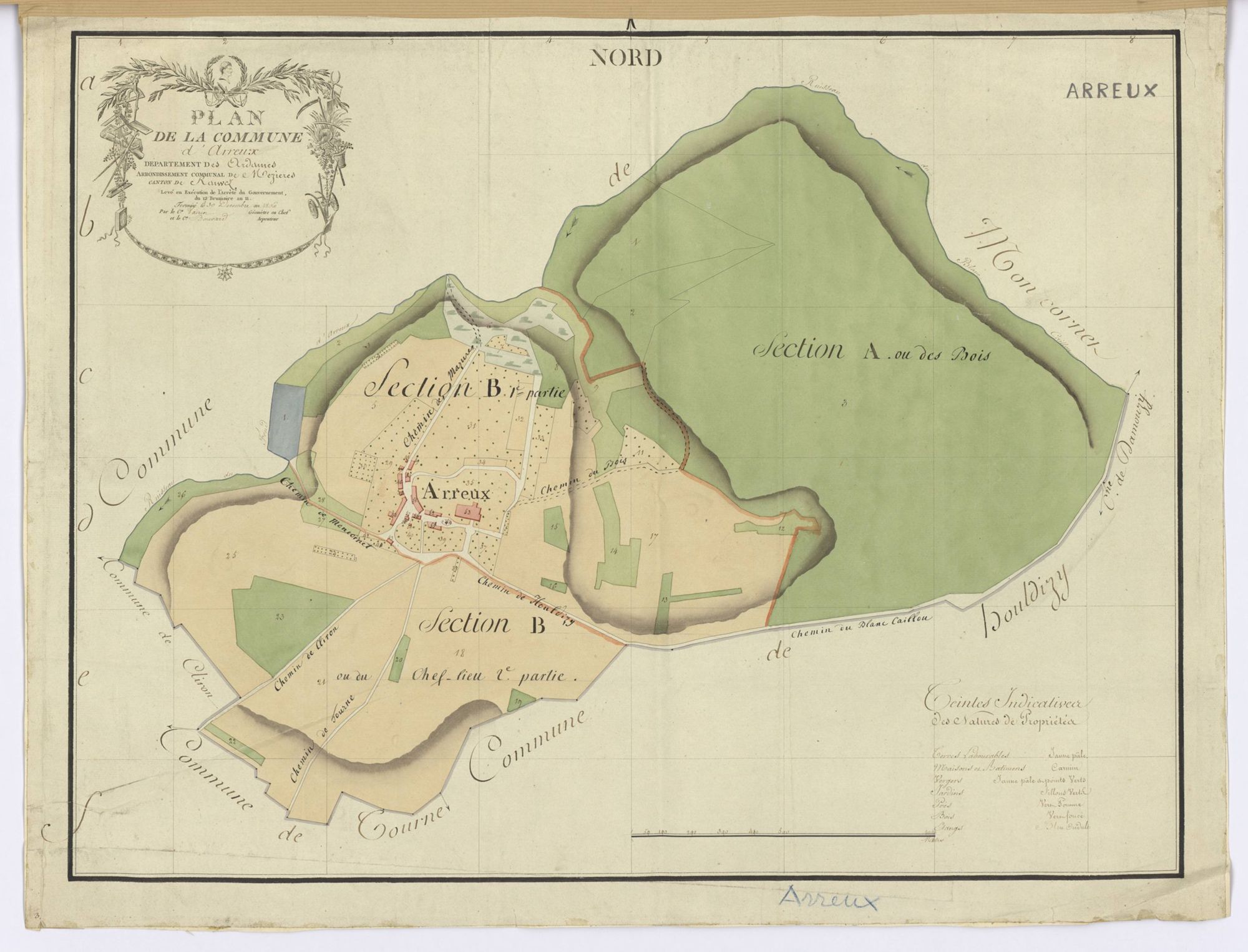Arreux - Plan de la commune