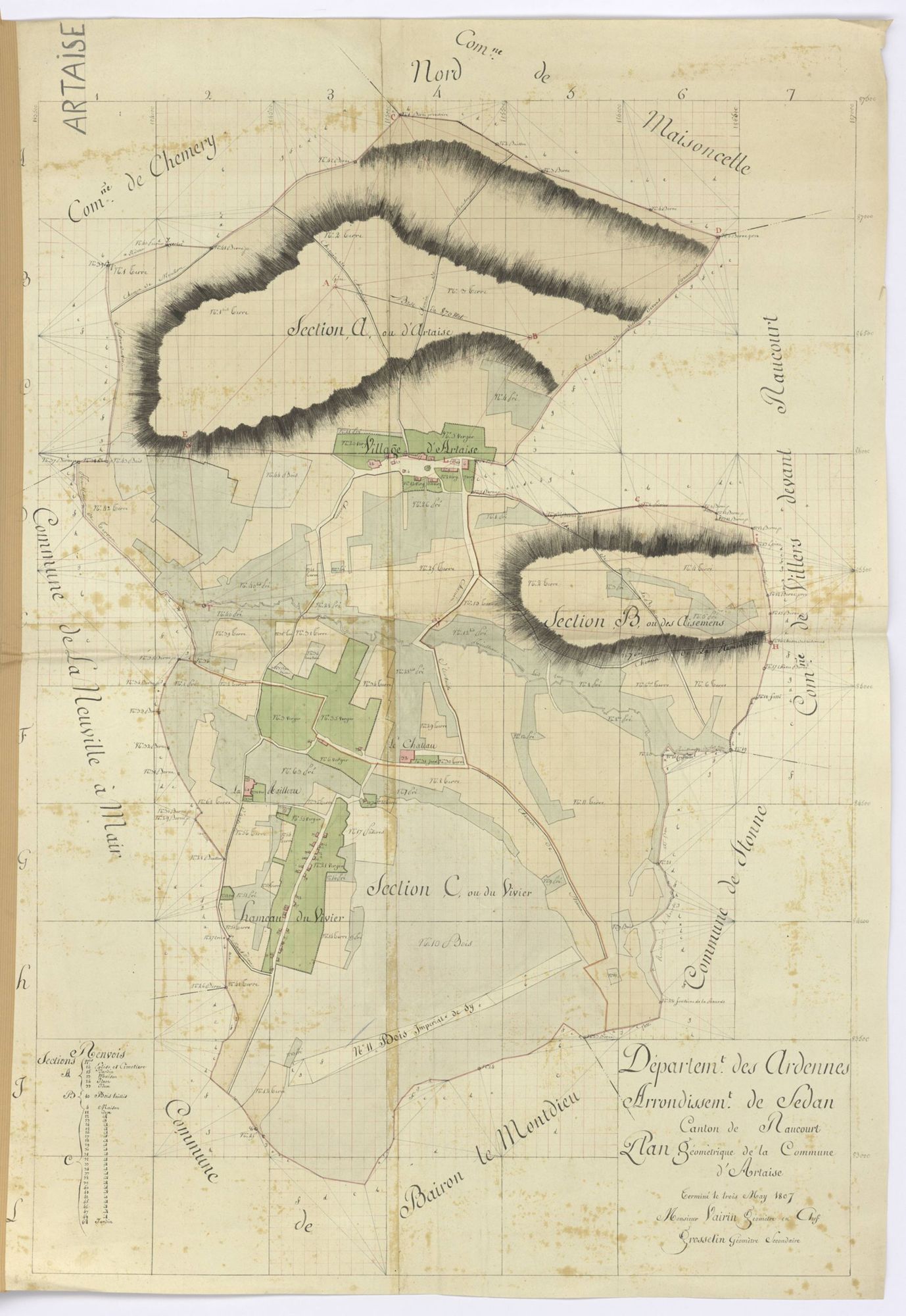 Artaise-le-Vivier - Plan géométrique de la commune