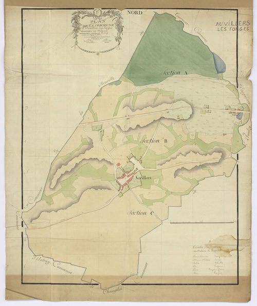 Auvillers-les-Forges - Plan de la commune