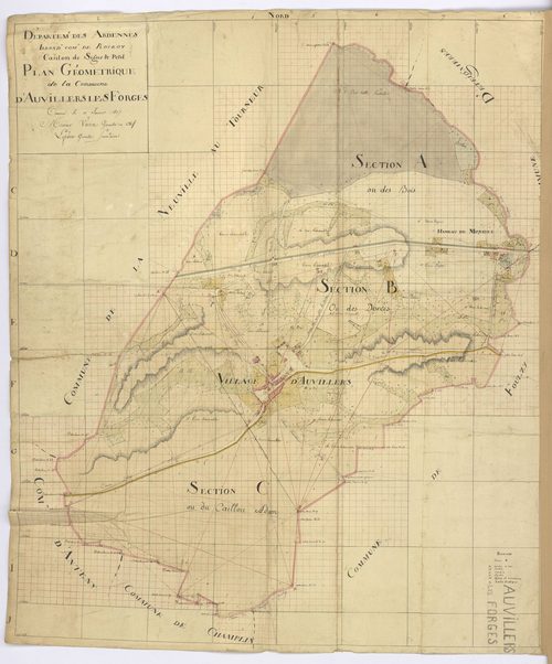Auvillers-les-Forges - Plan géométrique de la commune