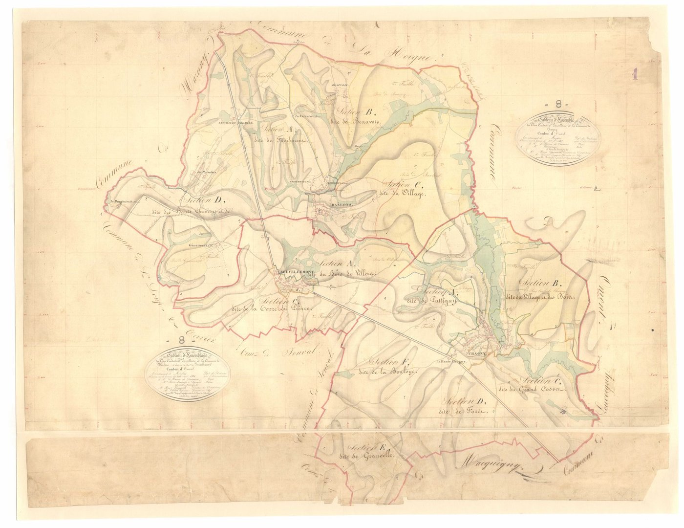 Baâlons - Tableau d'assemblage de Baâlons, Bouvellemont et Chagny