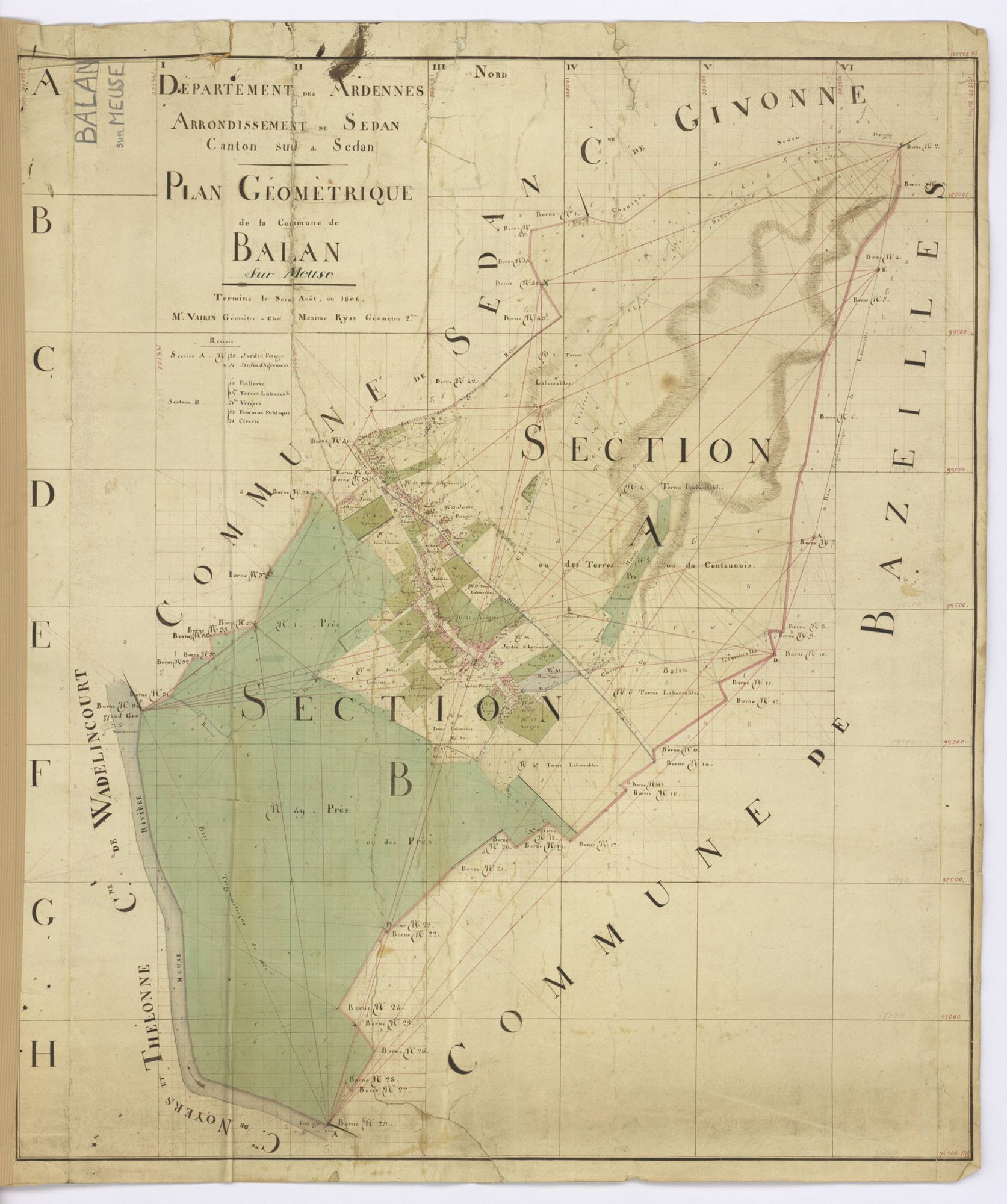 Balan - Plan géométrique de la commune