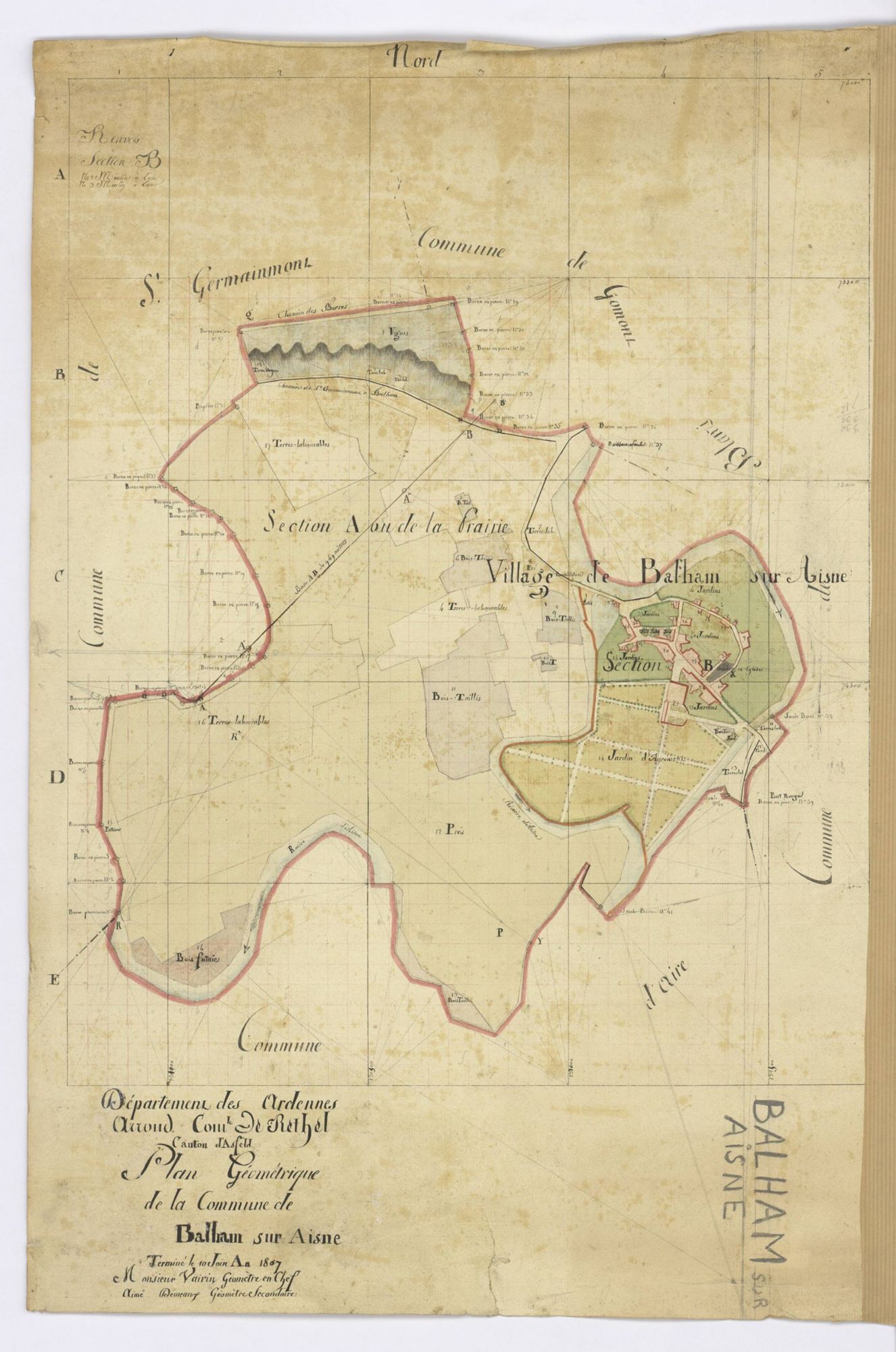 Balham - Plan géométrique de la commune