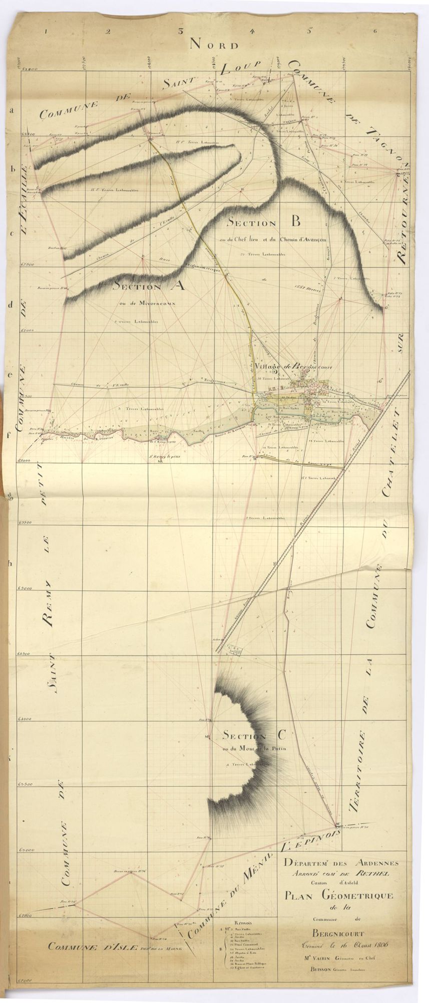 Bergnicourt - Plan géométrique de la commune