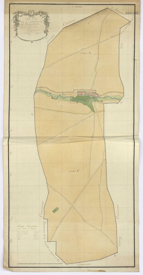 Bignicourt - Plan de la commune