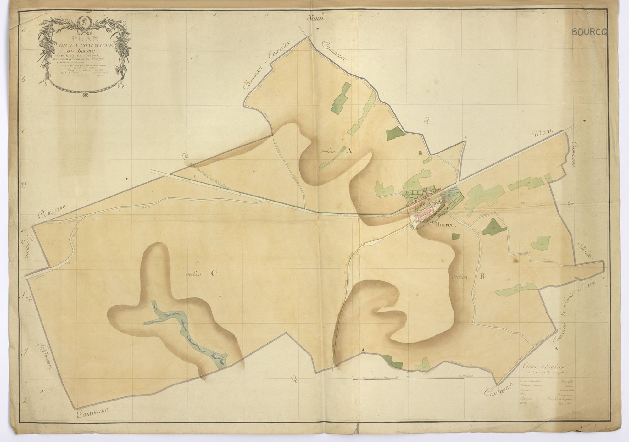 Bourcq - Plan de la commune