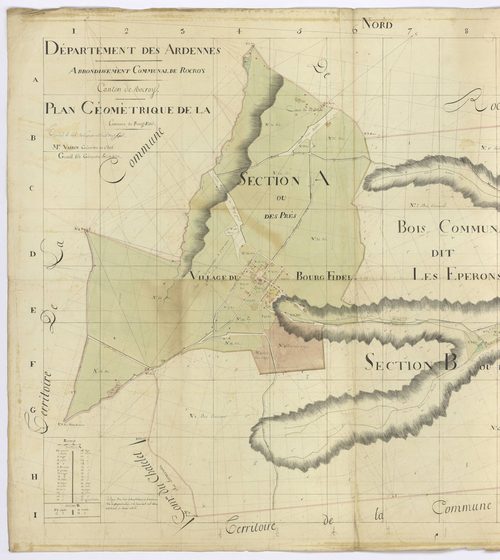 Bourg-Fidèle - Plan géométrique de la commune