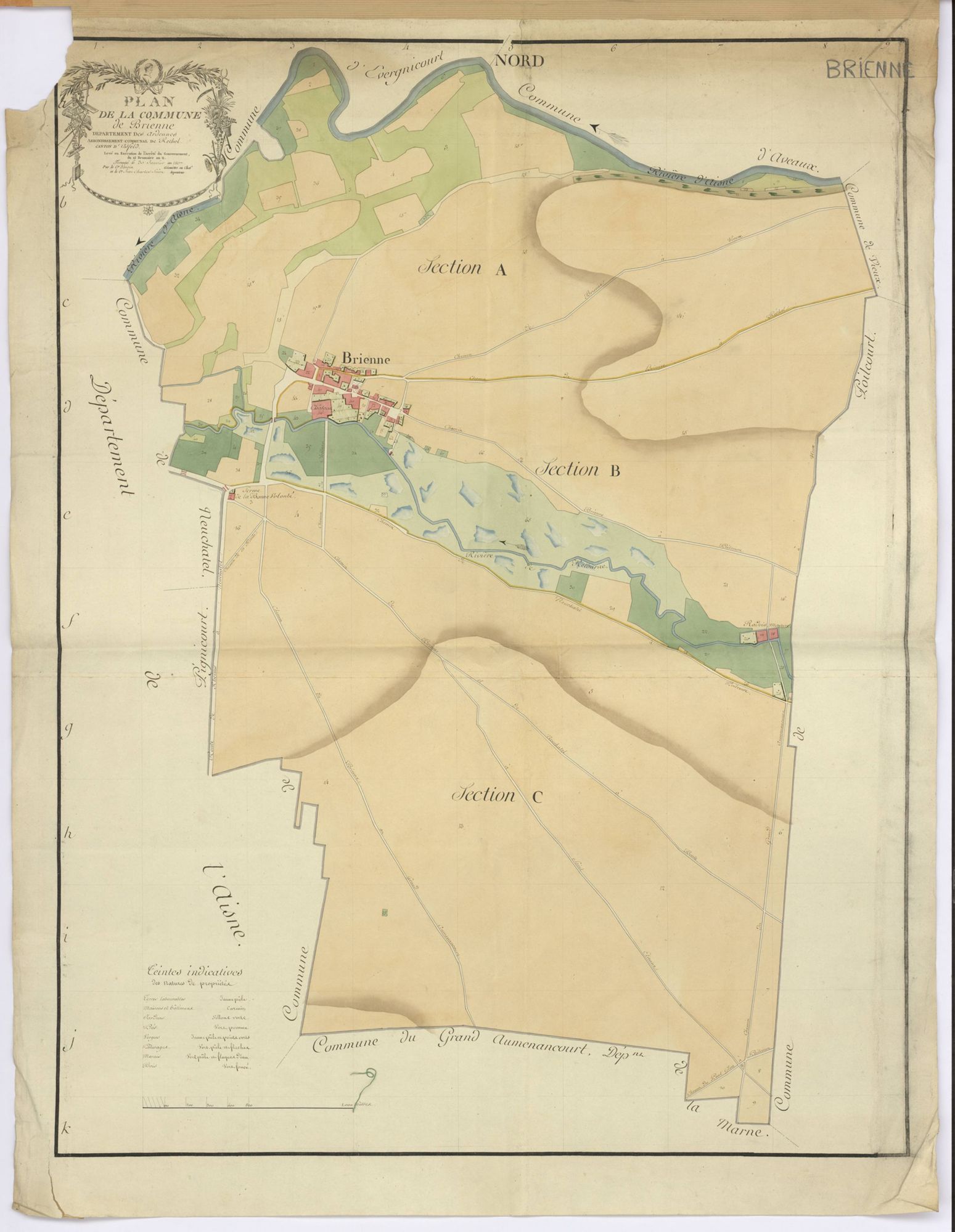 Brienne-sur-Aisne - Plan de la commune