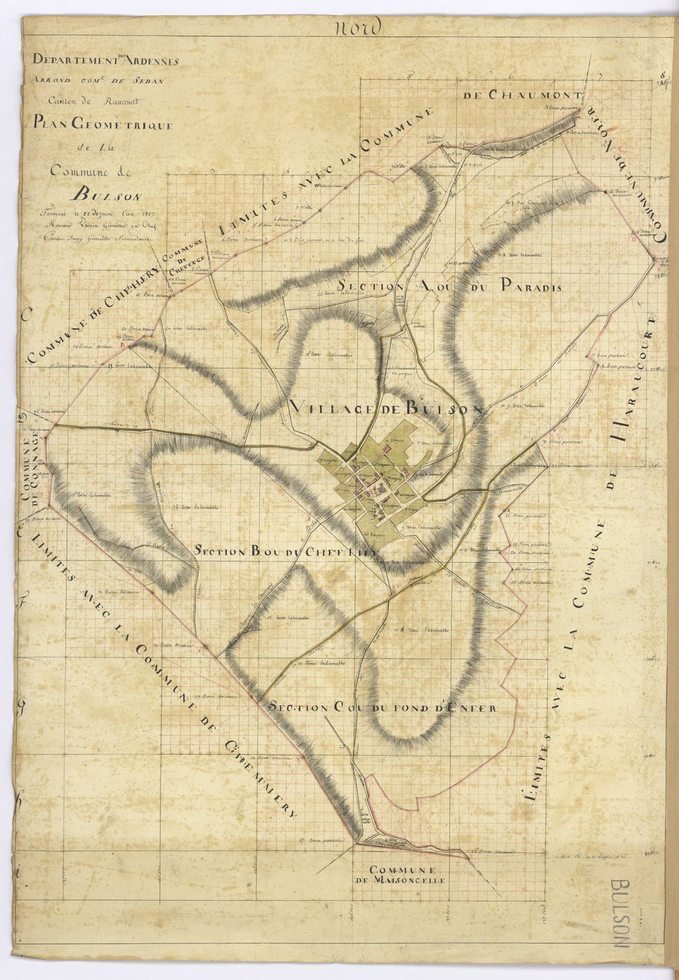 Bulson - Plan géométrique de la commune